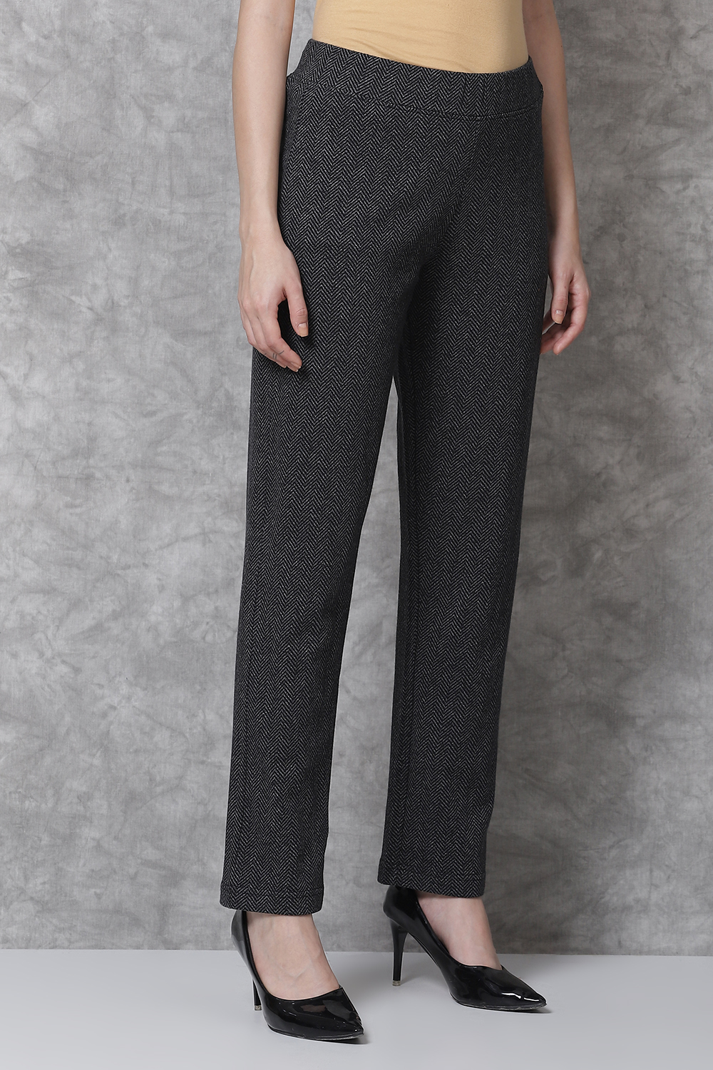 Navy Straight Cotton Pants image number 4