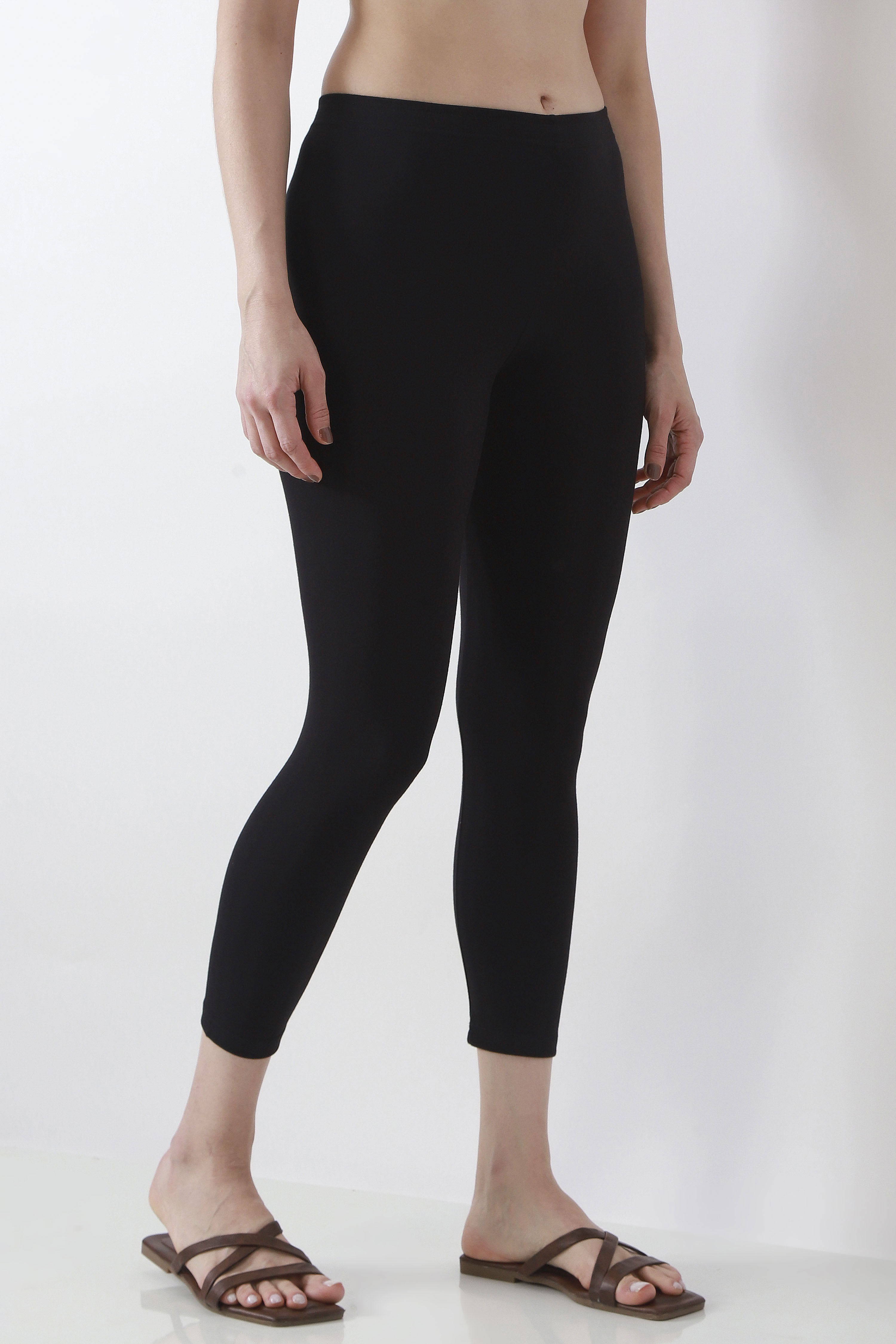 Camel Cotton Lycra Leggings image number 3