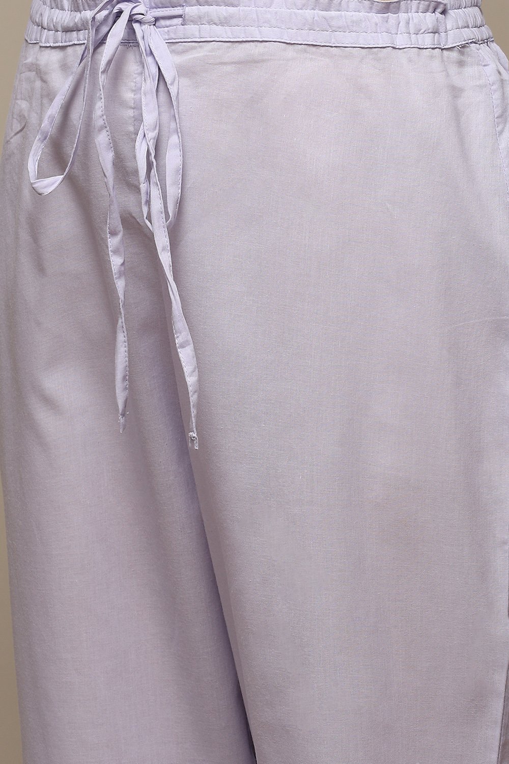 White & Pink Cotton Gathered Kurta Pants Suit Set image number 3