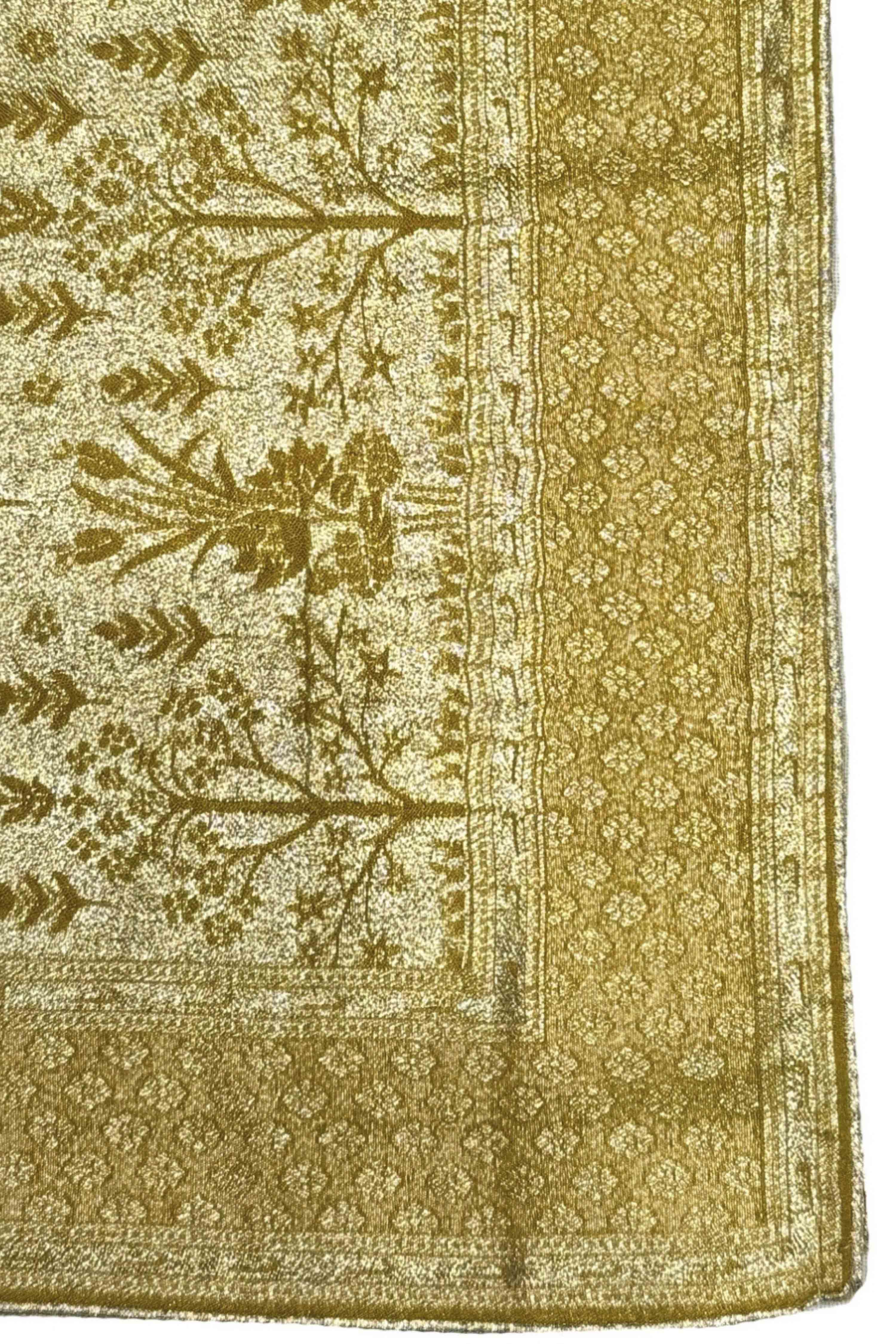 Mustard Jacquard Printed Unstitched Suit Set image number 4