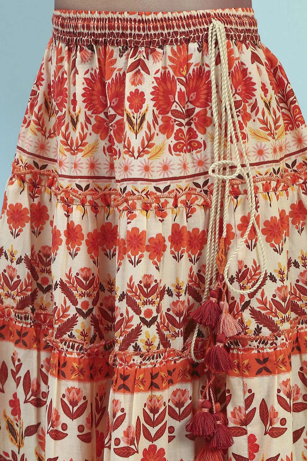 Multicolor Cotton Lehenga Set image number 2