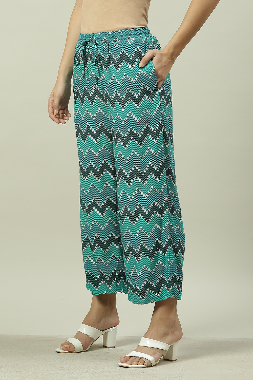 Buy Turquoise LIVA Pants () for INR649.50