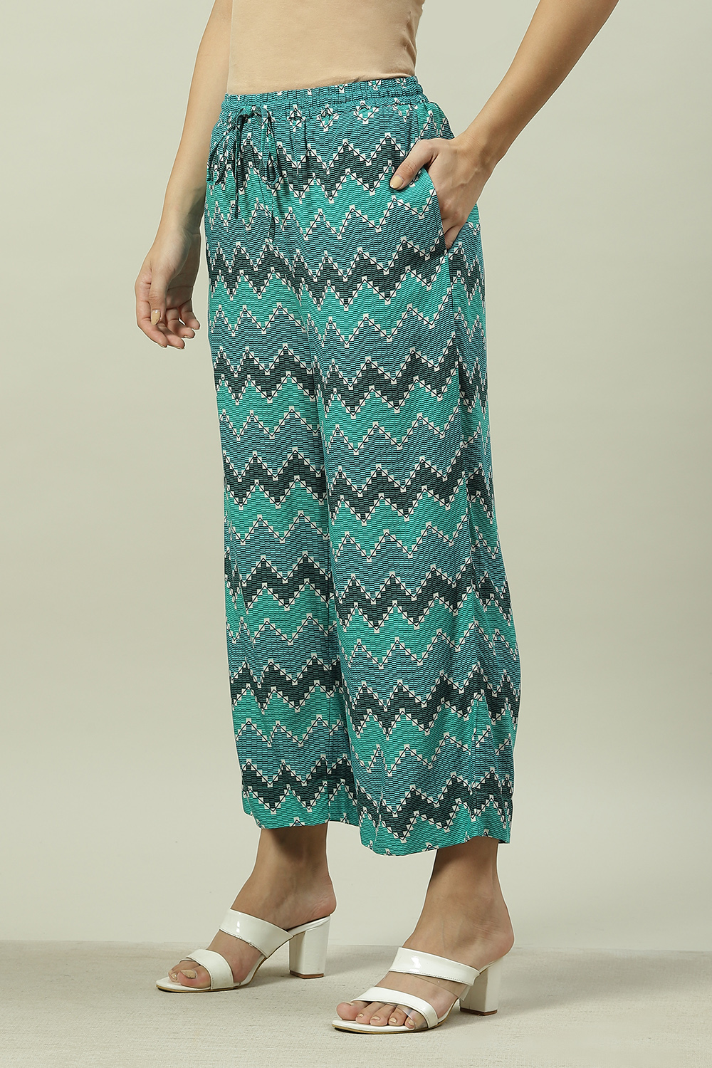 Turquoise LIVA Pants image number 3