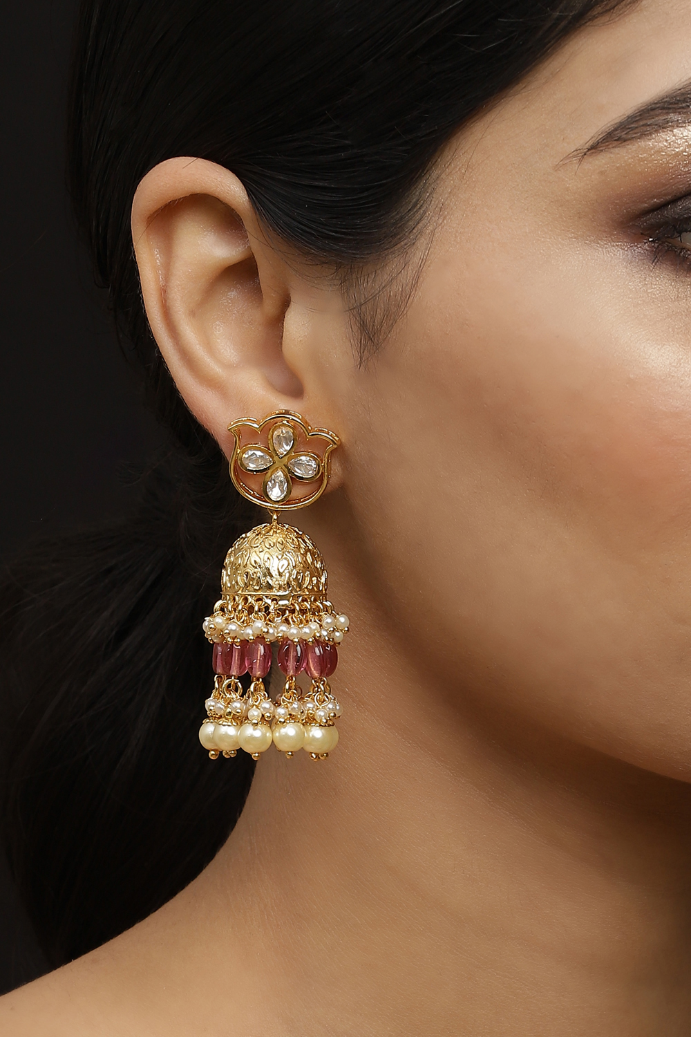 Gold Oxidised Jhumkis image number 0
