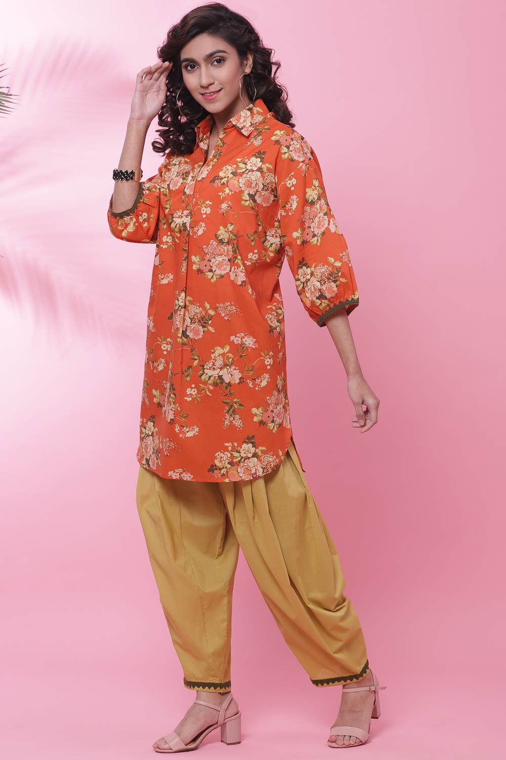 Orange Kurta Et Kurti' Lounge Pant - Buy Orange Kurta Et Kurti' Lounge Pant  online in India