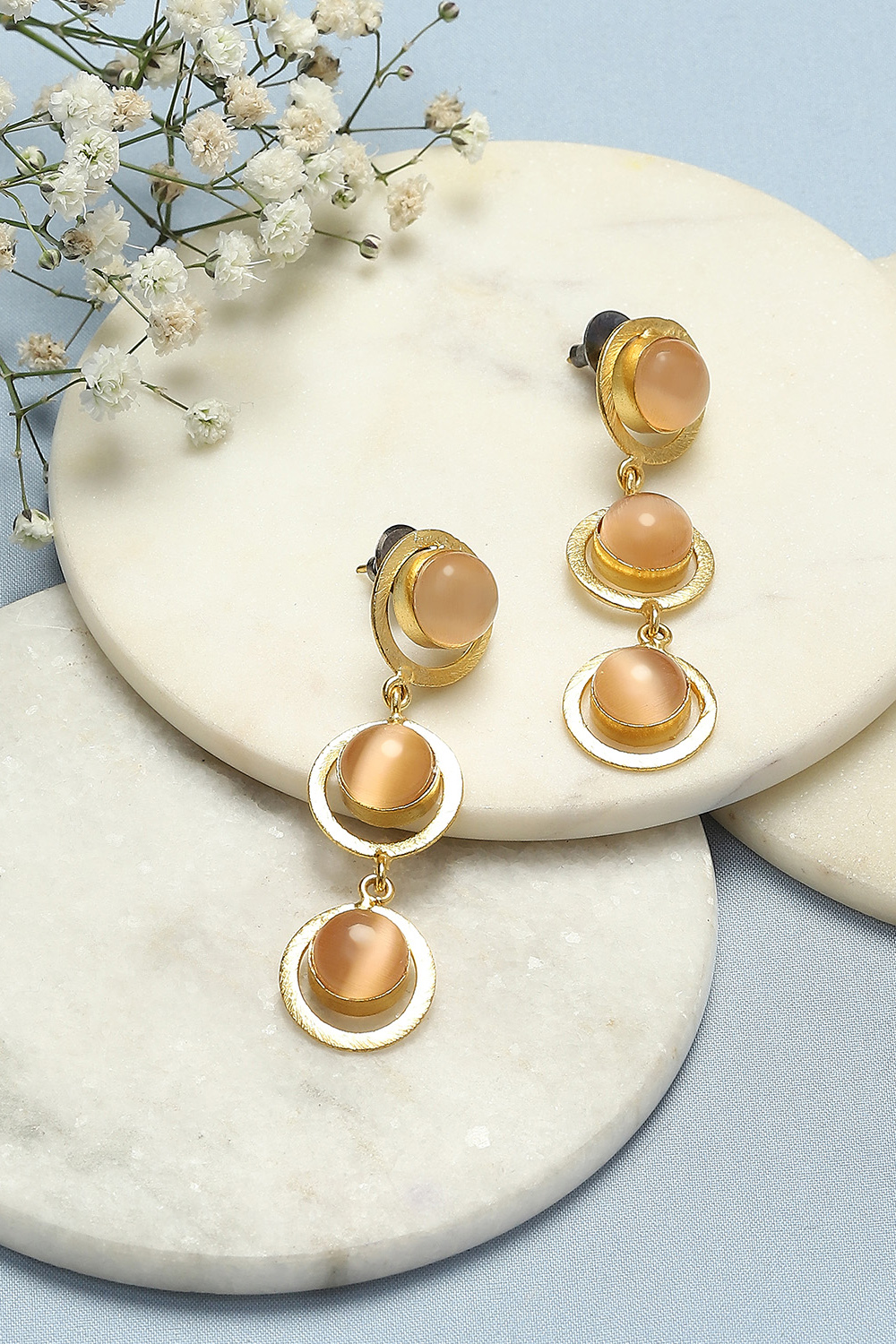 Peach Brass Earrings image number 0