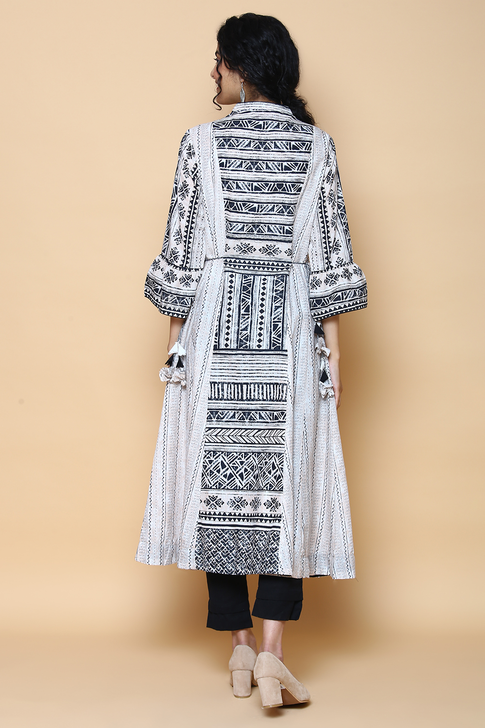 Natural Cotton A-Line Printed Kurta image number 4