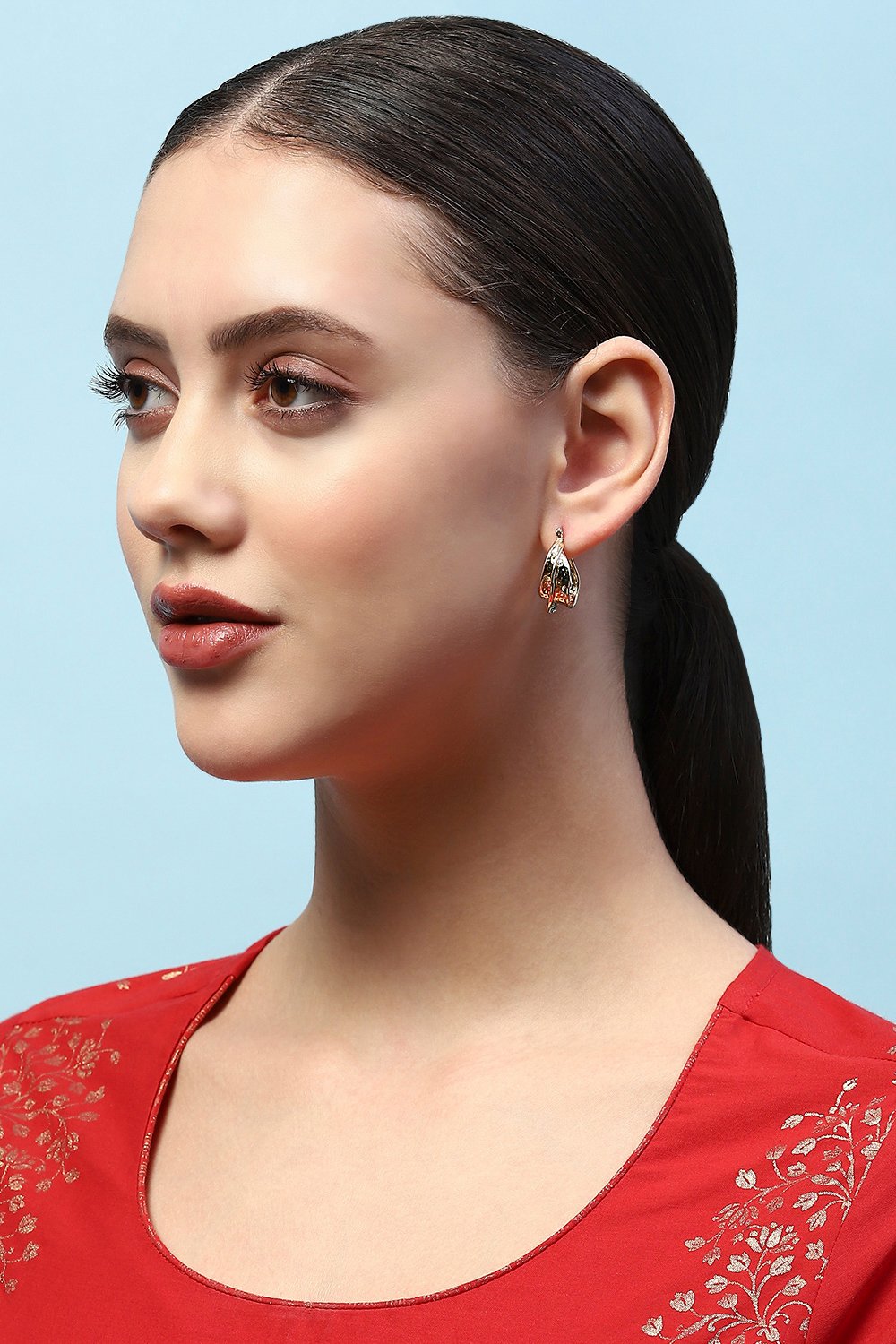 Gold-Toned Everyday Contemporary Hoops image number 1