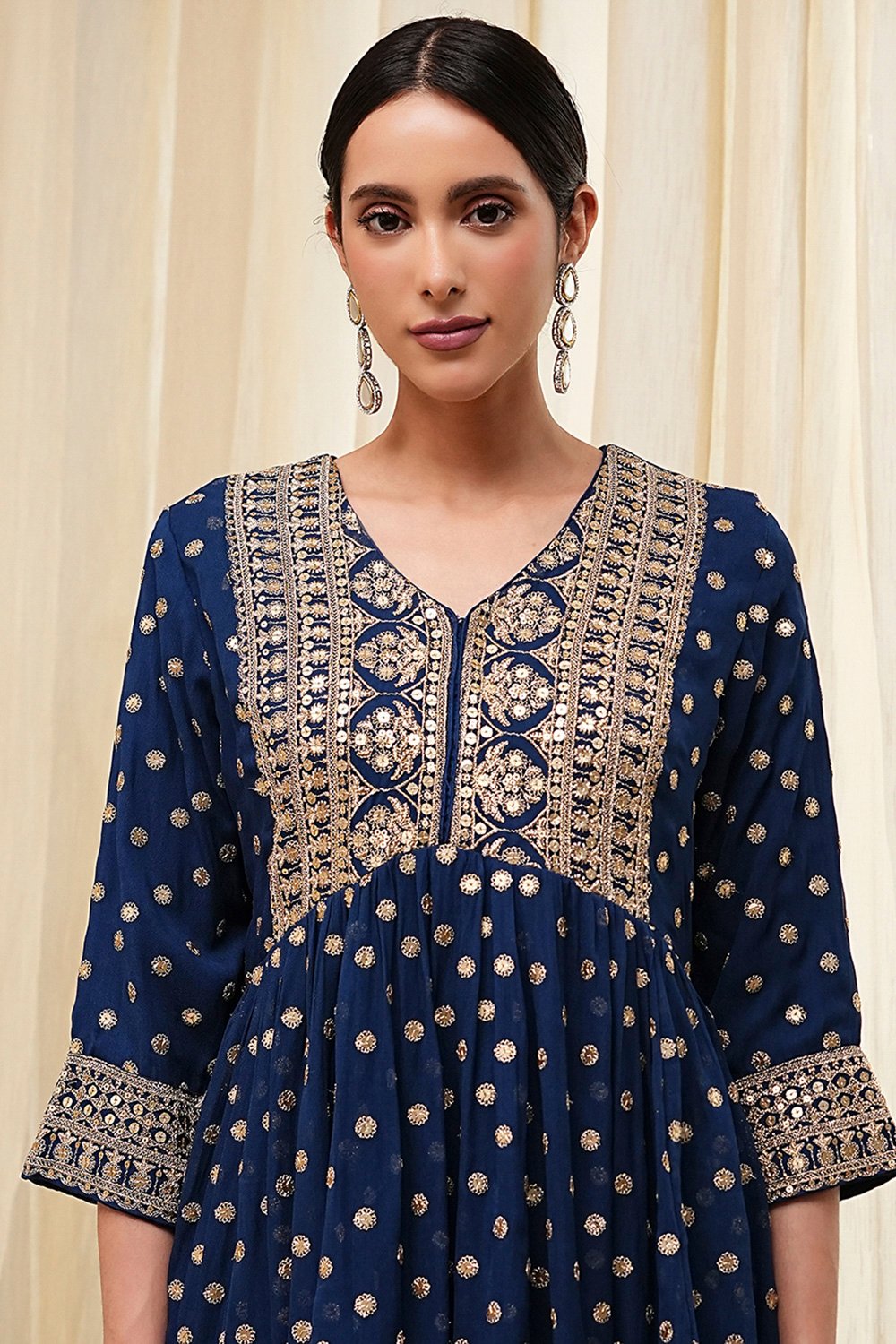 Ivory Viscose Straight Suit Set image number 1
