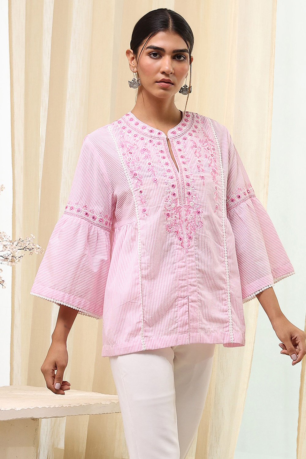 Blue Straight Short Kurta image number 5