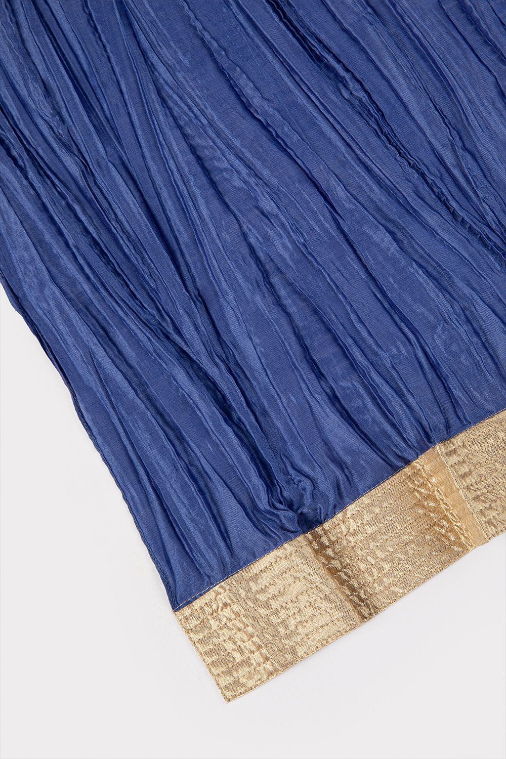 Blue Cotton Silk Embroidered Suit Set image number 3