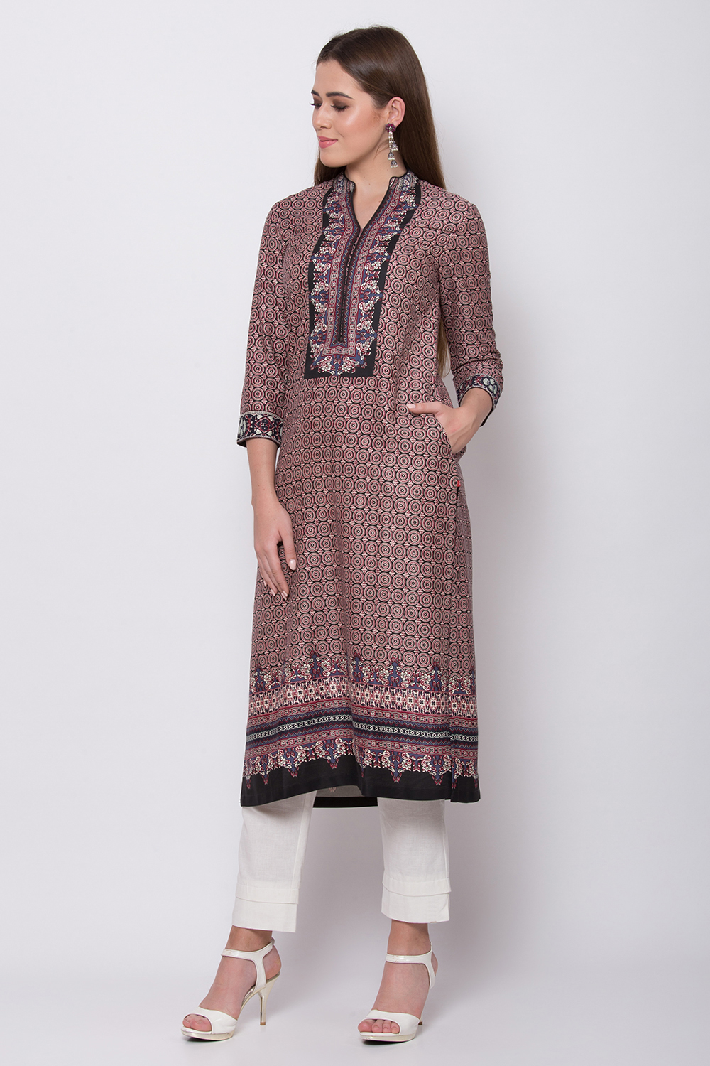 Multicolor Rayon Straight Printed Kurta image number 3