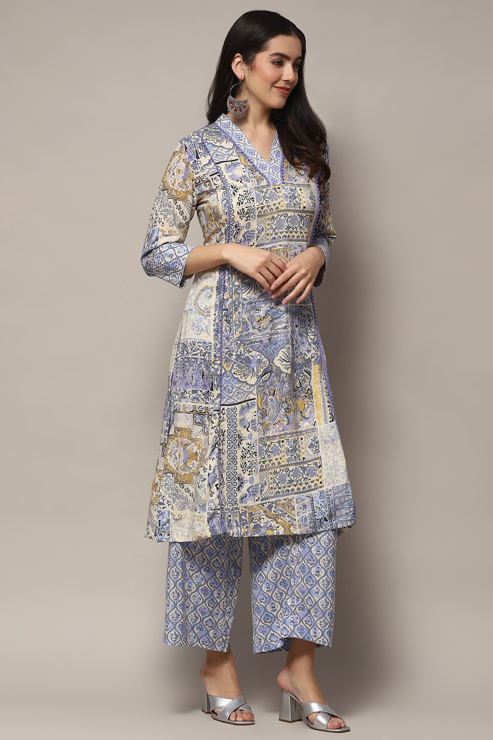 Blue Viscose Straight Kurta Set image number 4