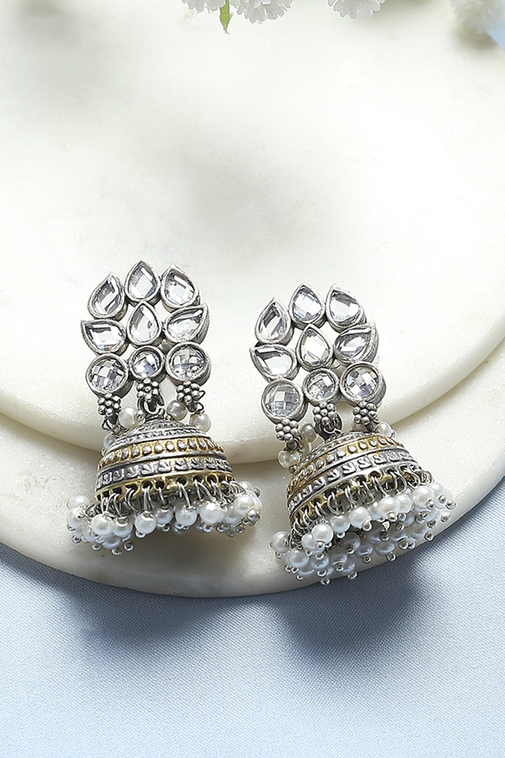 White Brass Jhumka image number 0