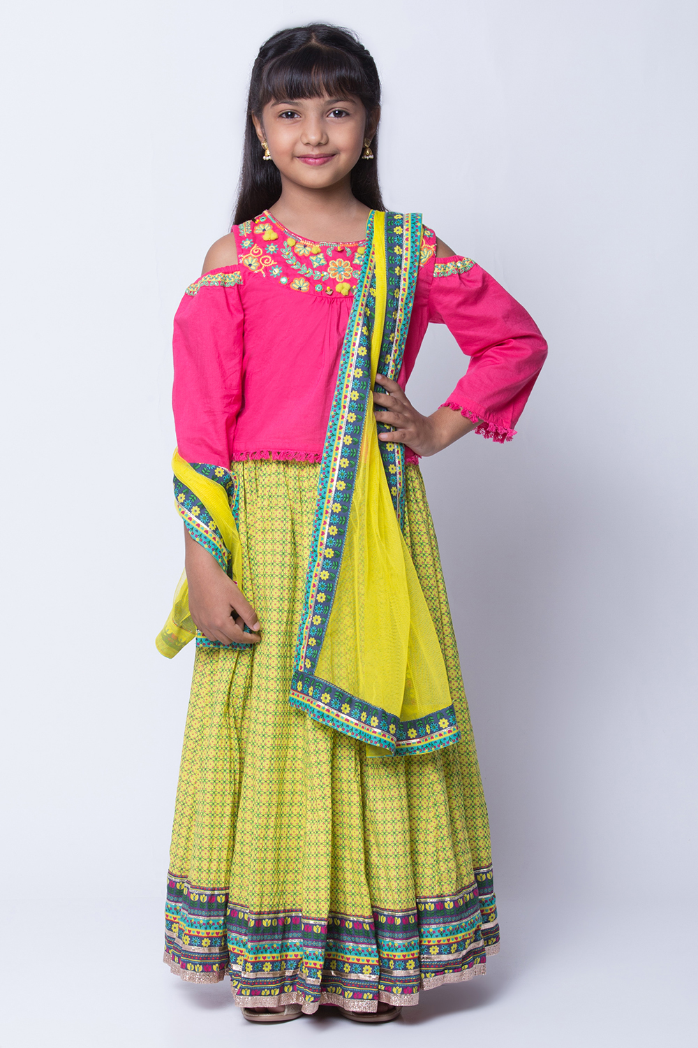 Pink Cotton Lehenga Set image number 0