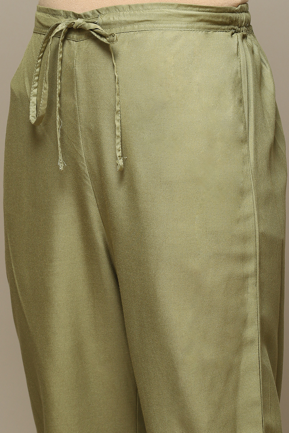 Sap Green Rayon Straight Kurta Palazzo 2 Piece Set image number 2