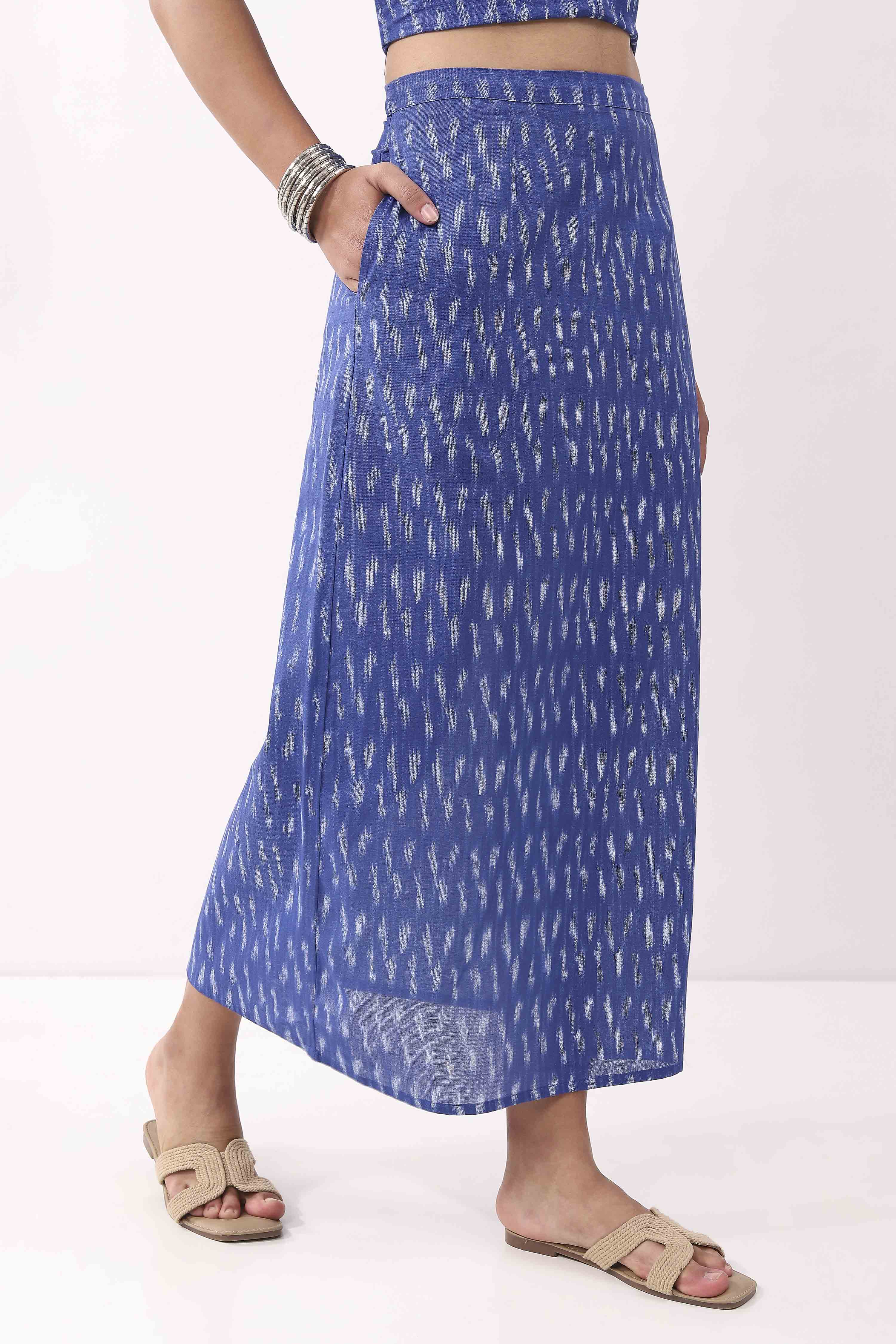 Royal Blue Cotton Skirt image number 3