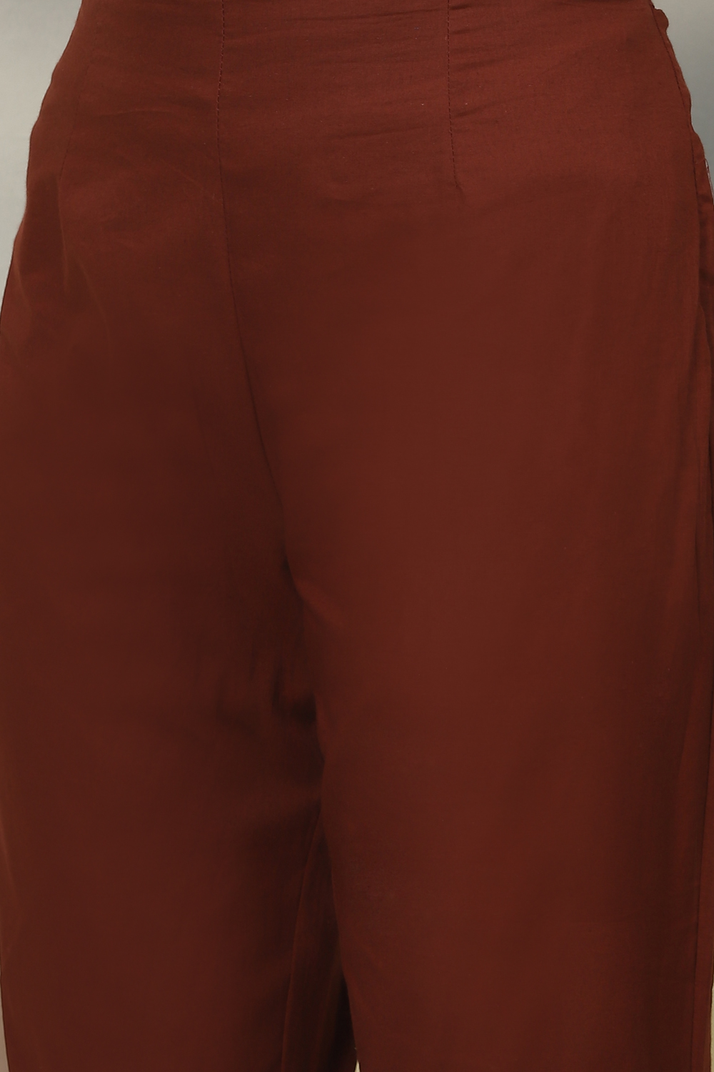 Choco Brown Cotton Straight Kurta Slim Pant Suit Set image number 3