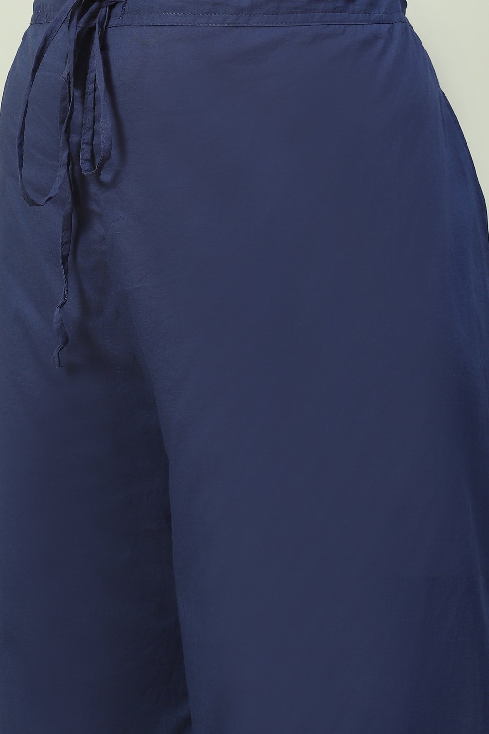 Blue Cotton Anarkali Kurta Palazzo Suit Set image number 2
