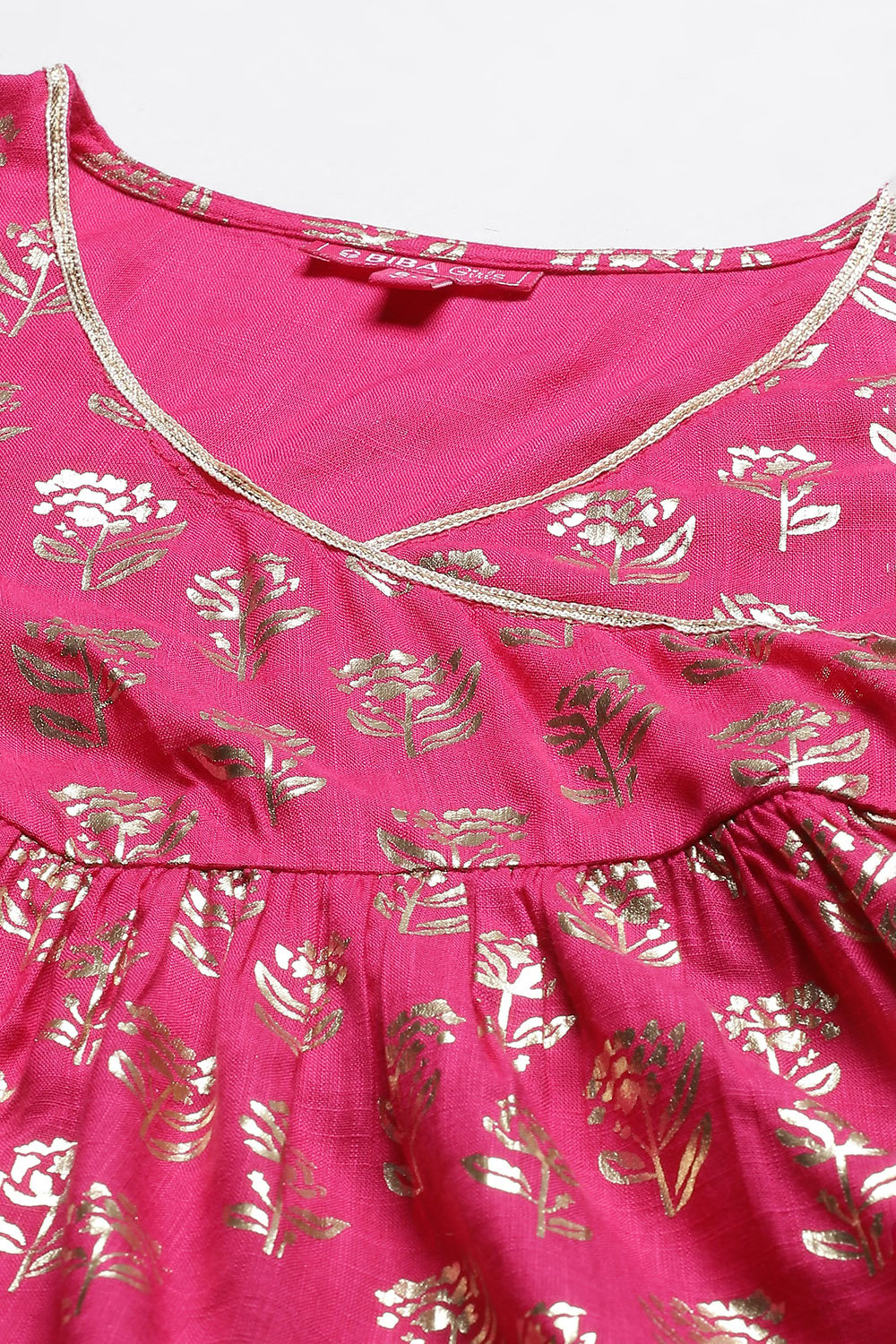 Pink Berry Rayon Straight Printed Top image number 1