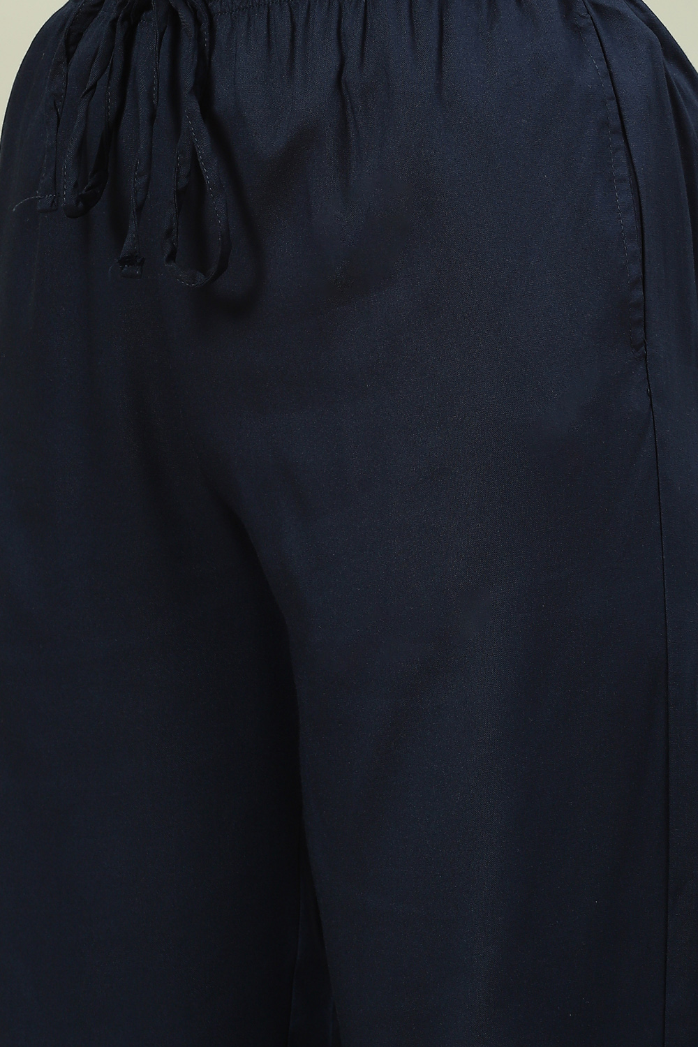 Navy Rayon Palazzo Pants image number 1