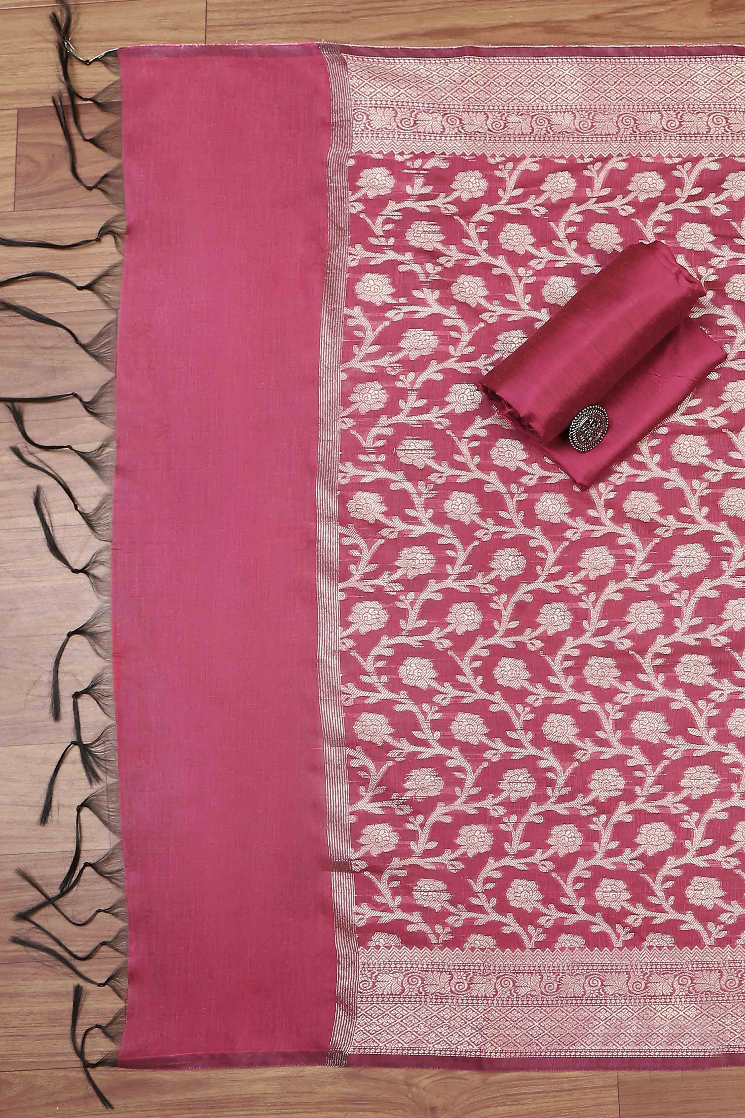 Mustard Cotton Printed Embroidered Unstitched Suit Set image number 3