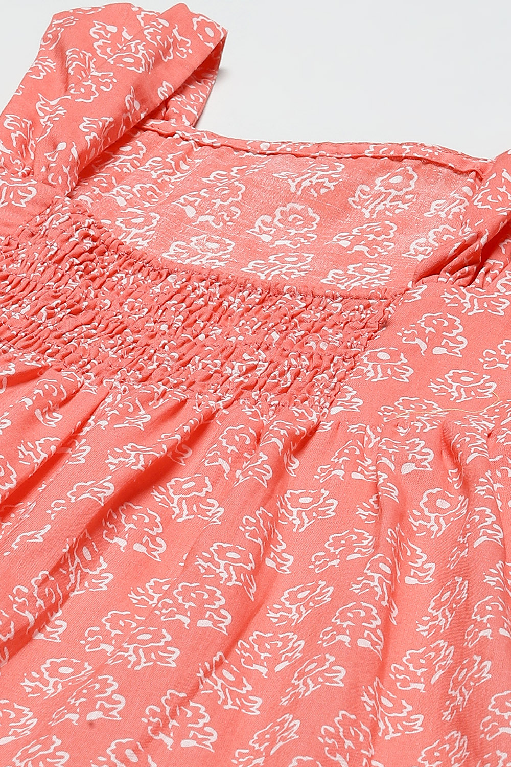 Pink Cotton A-Line Printed Dress image number 1