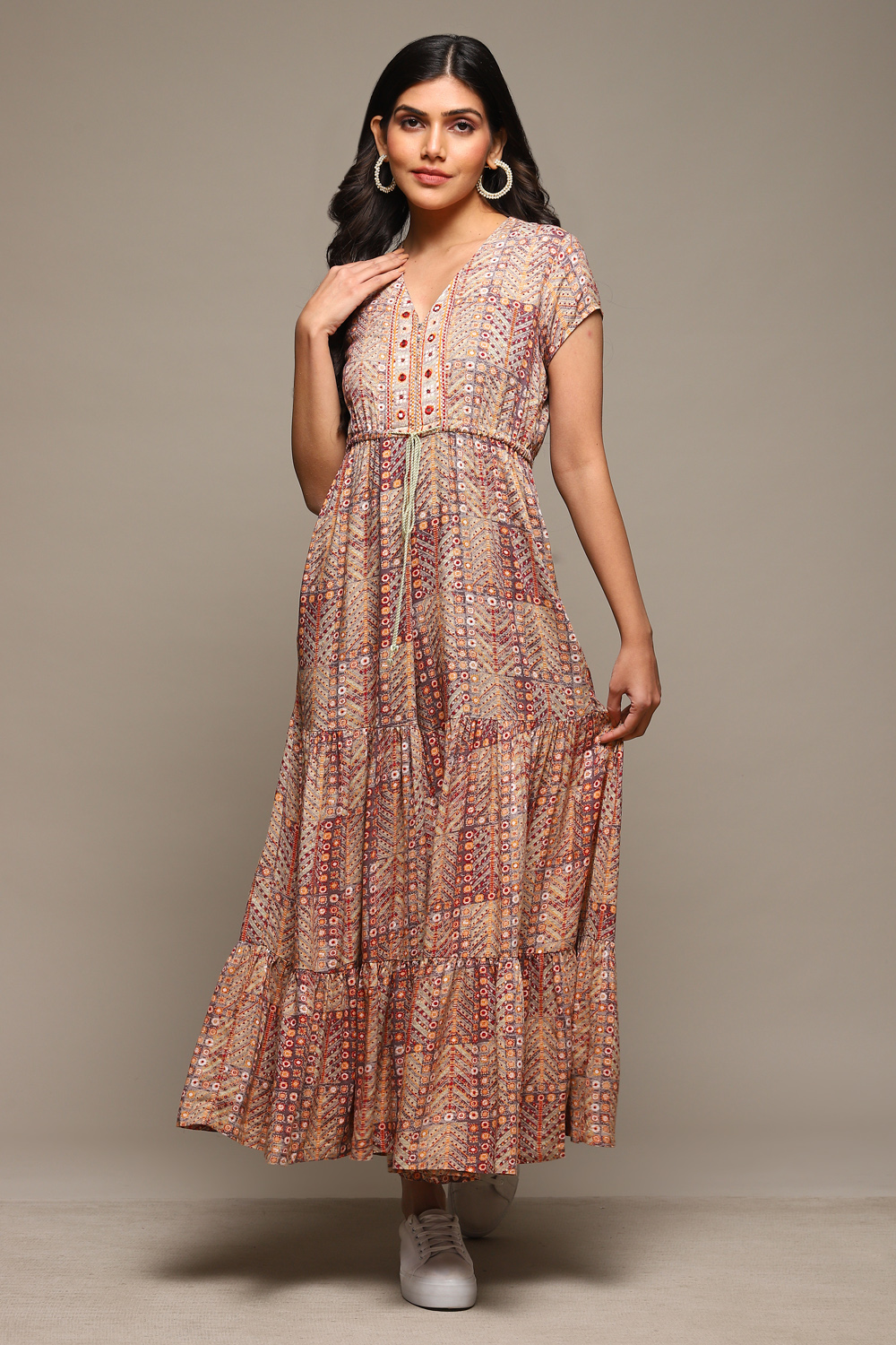 Grey Rayon Straight Printed Jumpsuit image number 0