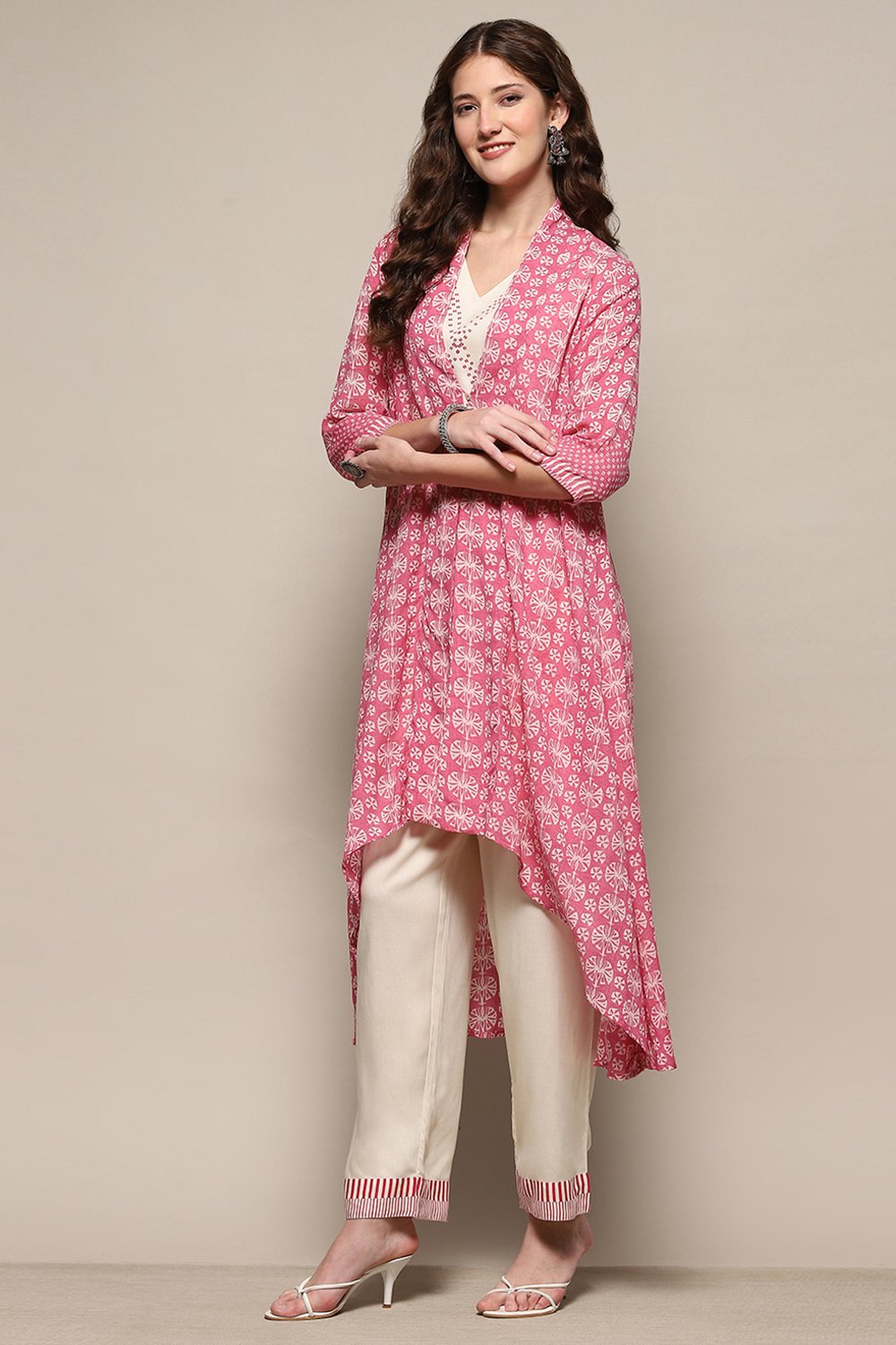Pink Cotton Printed Kurta Set image number 3