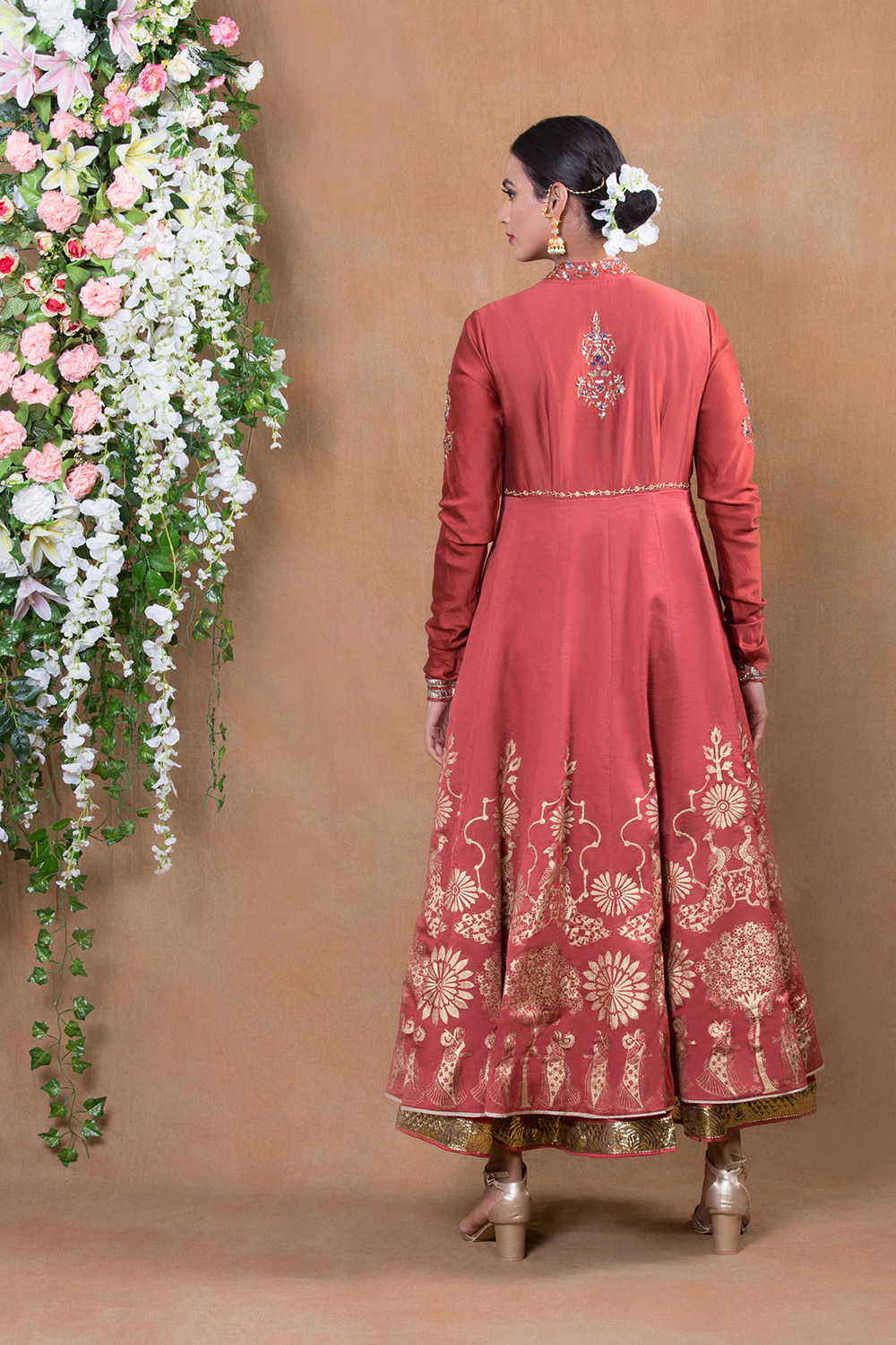Blue Chanderi Silk Suit Set By Anju Modi image number 5