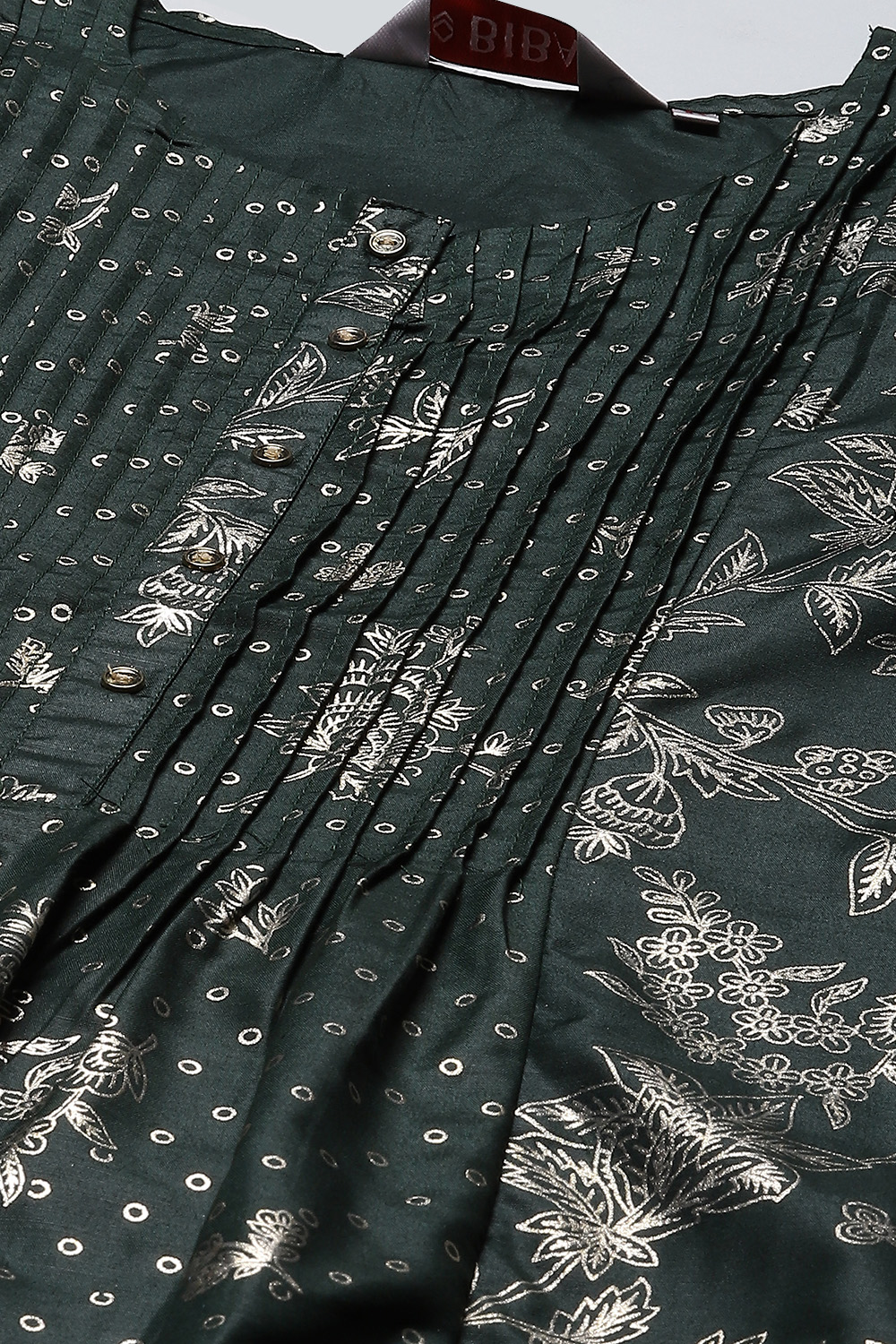 Green Art Silk Flared 2 Piece Set image number 1