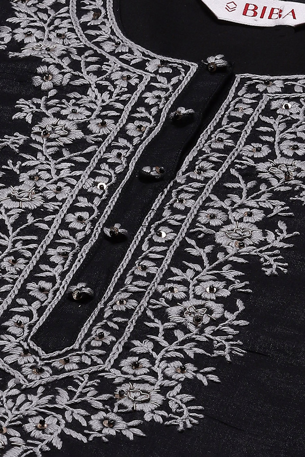 Buy Black Cotton Straight Kurta Palazzo Suit Set for INR10500.00 |Biba ...