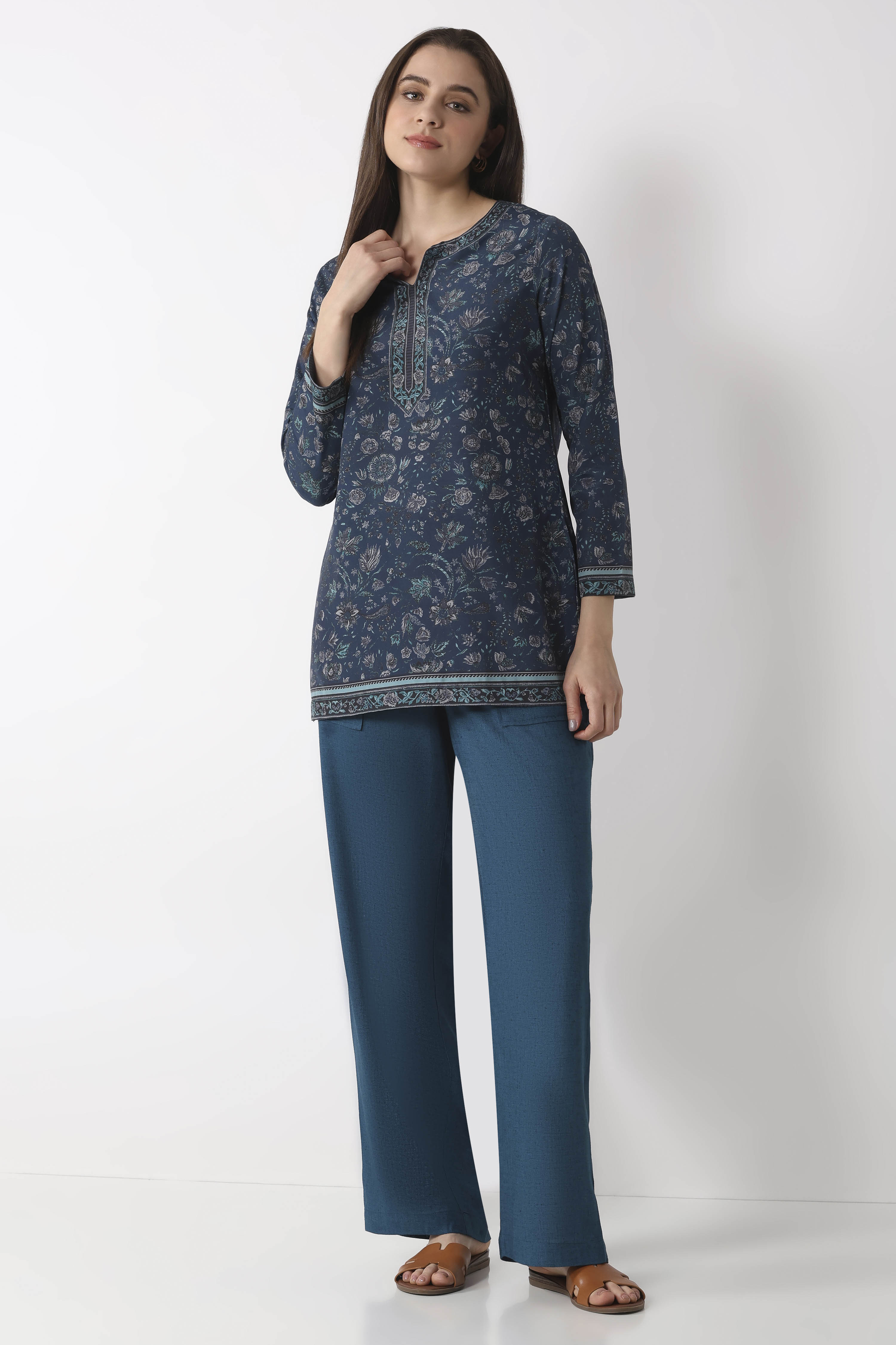 Natural Viscose Blend Loose Pants image number 0