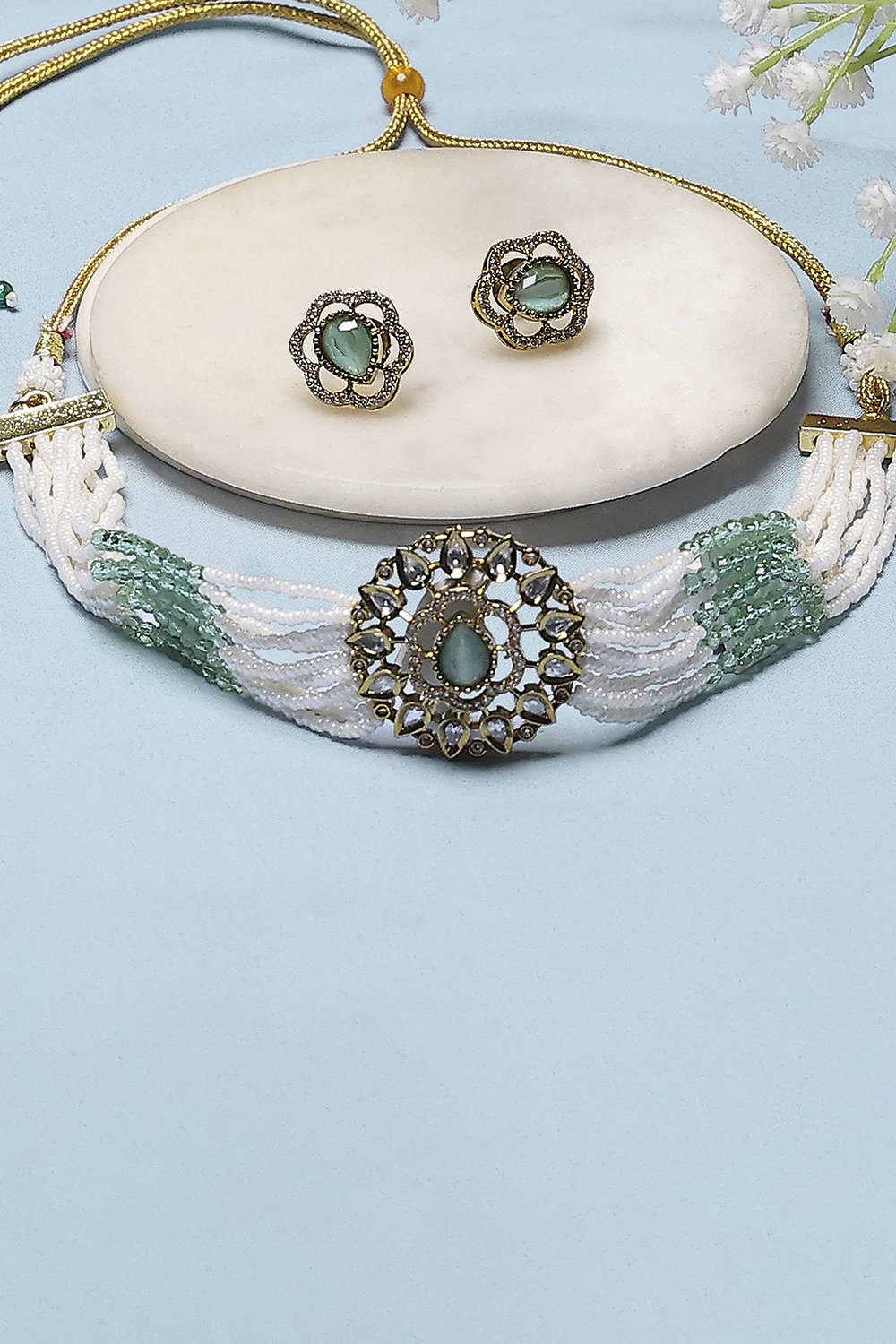 Mint Green Necklace Set image number 2