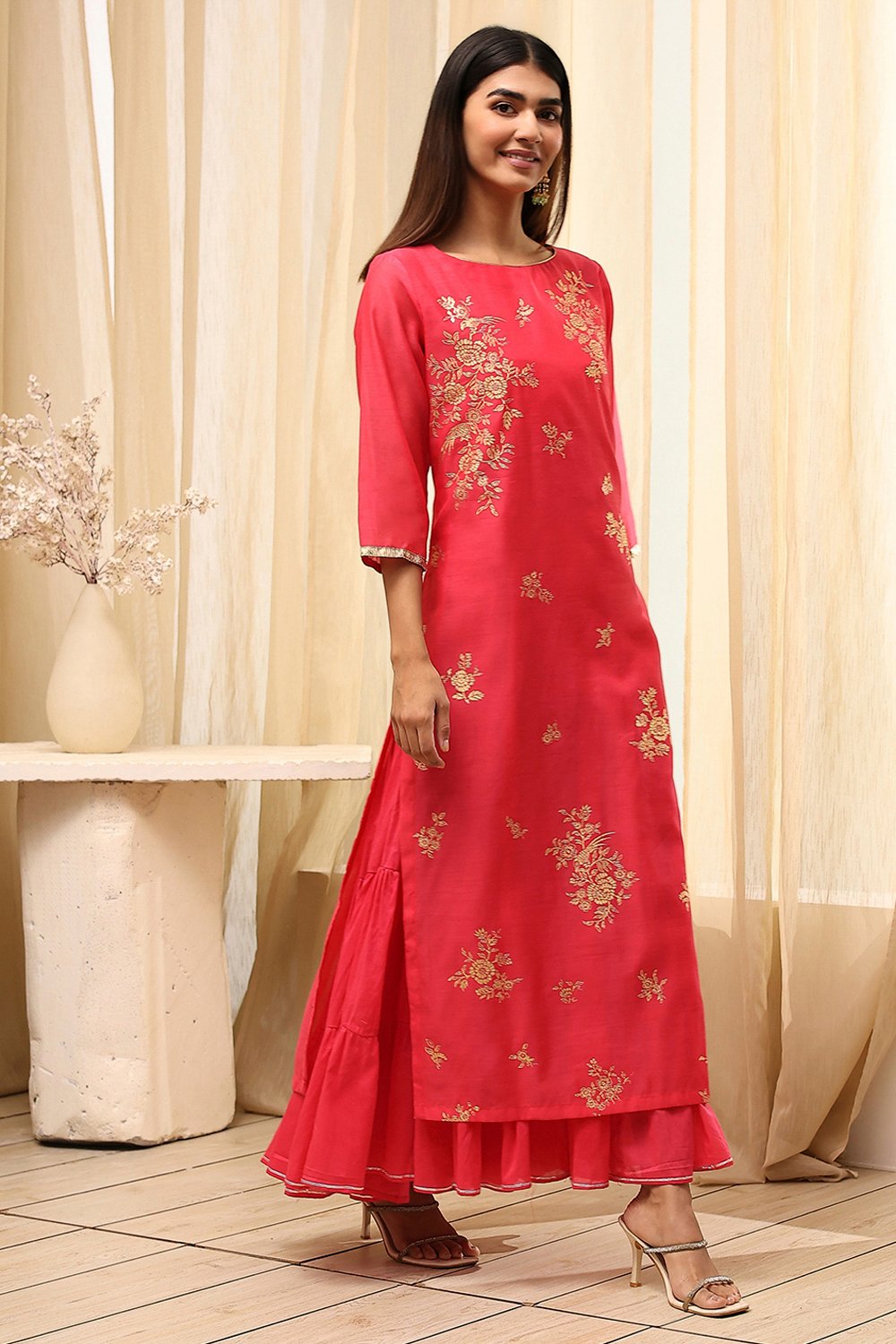 Black Poly Chanderi  Dress image number 4