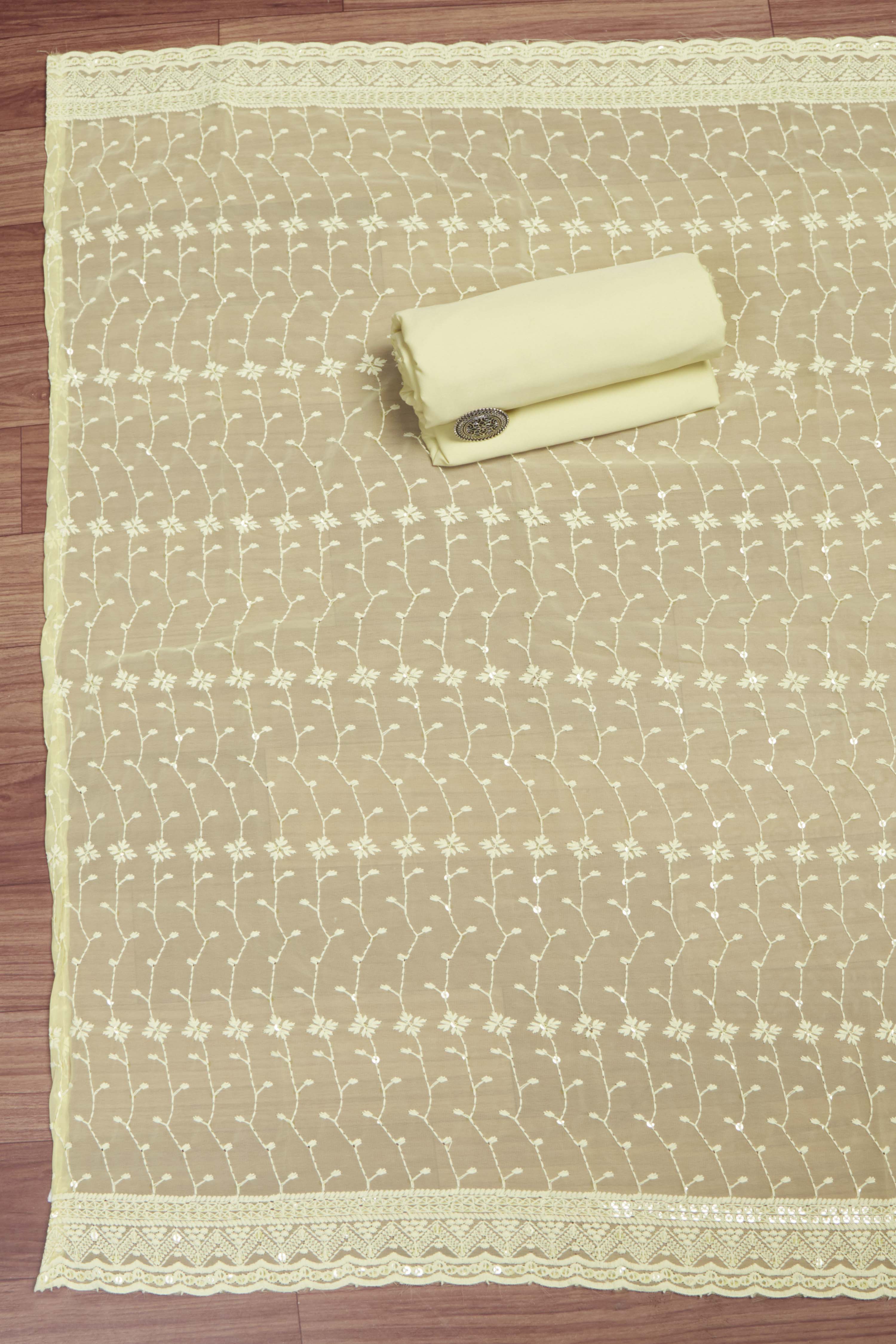 Pnk Georgette Unstitched Suit Set image number 3