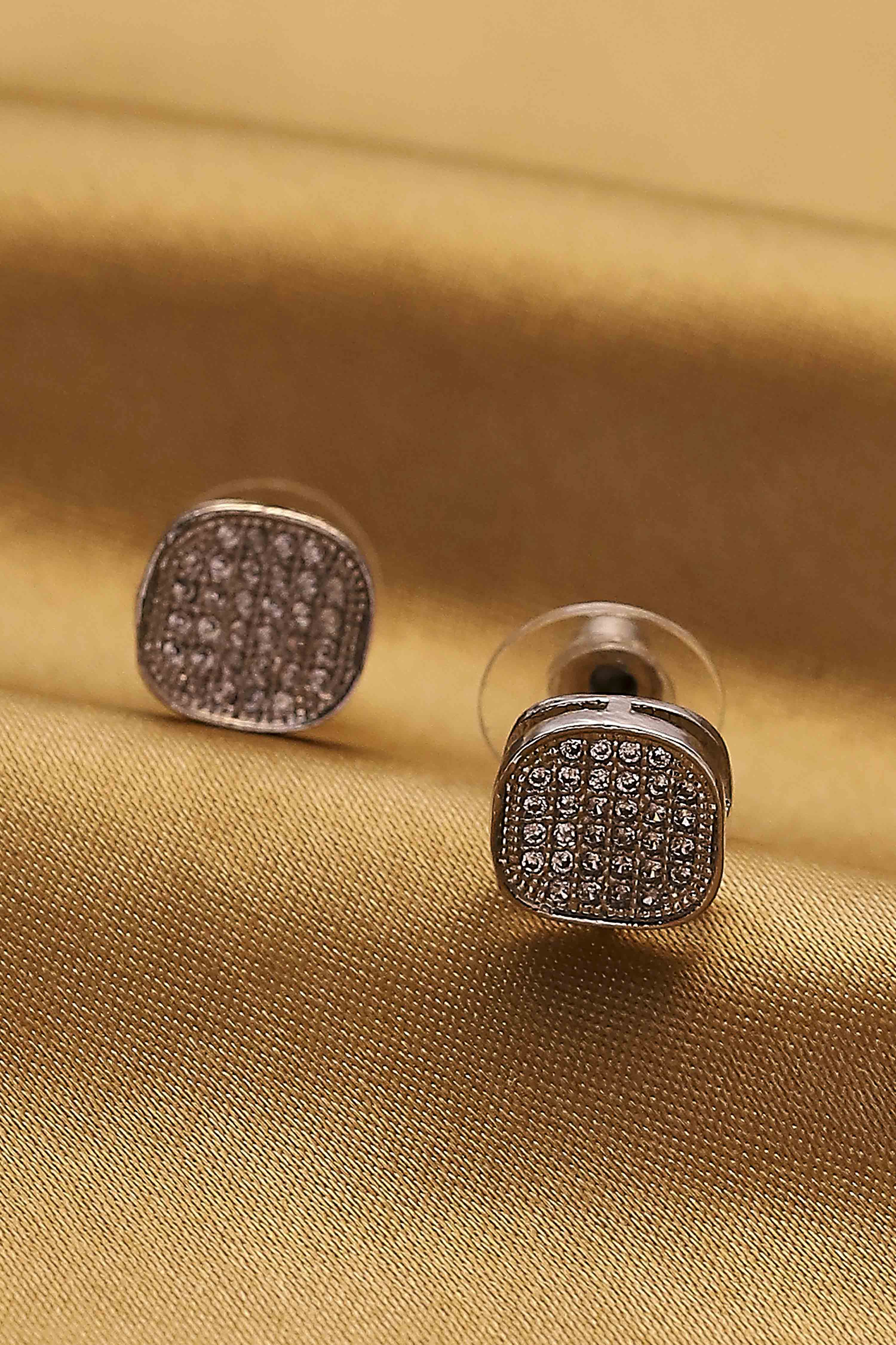 White Brass Cz Studs image number 0