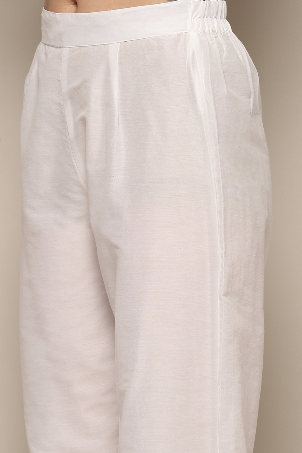 White Green Muslin Unstitched Suit set image number 3