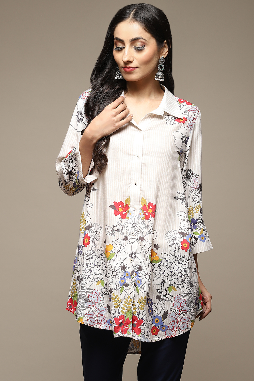 Off White LIVA Printed Shirt image number 0