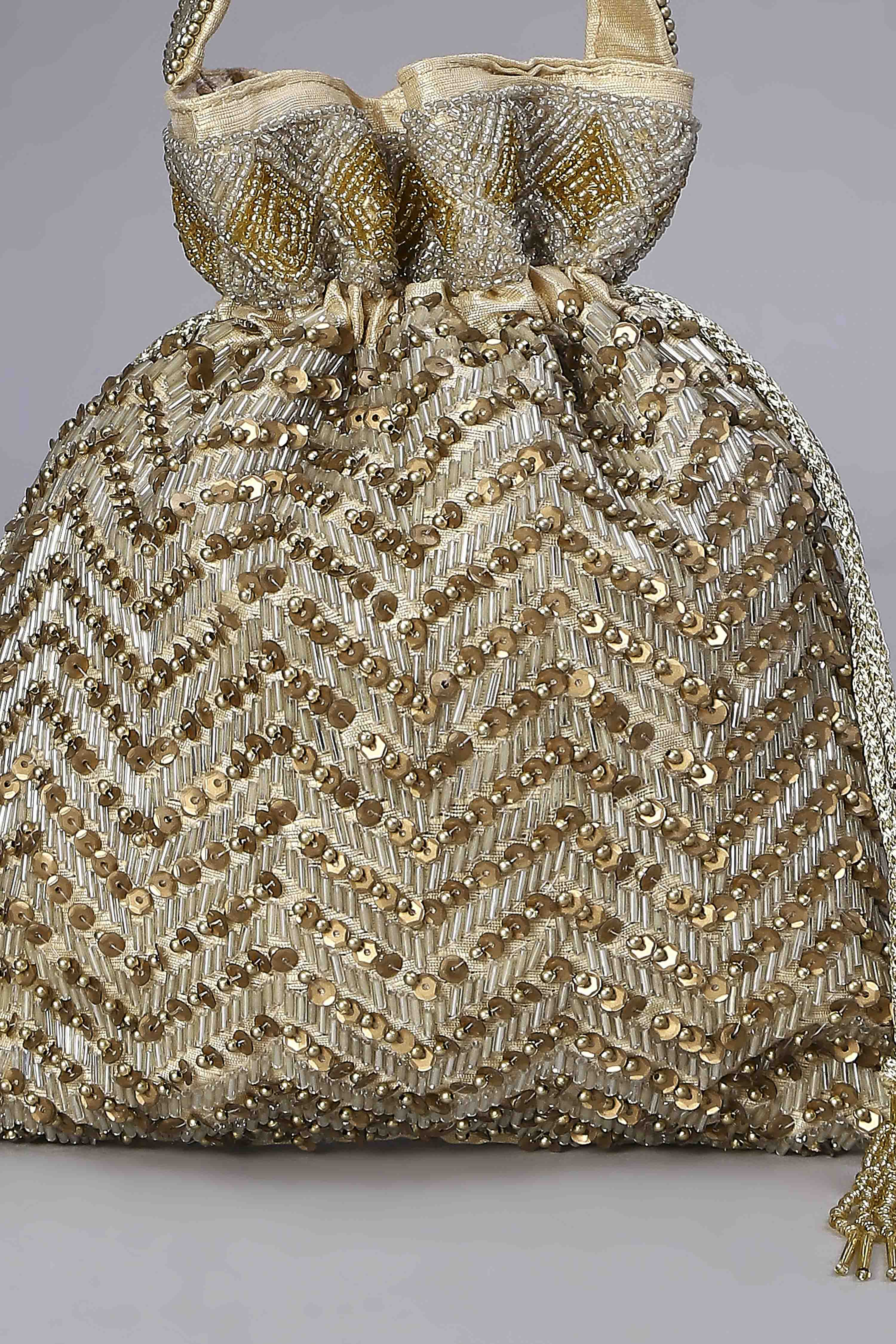 Gold Fabric Potli Bag image number 6