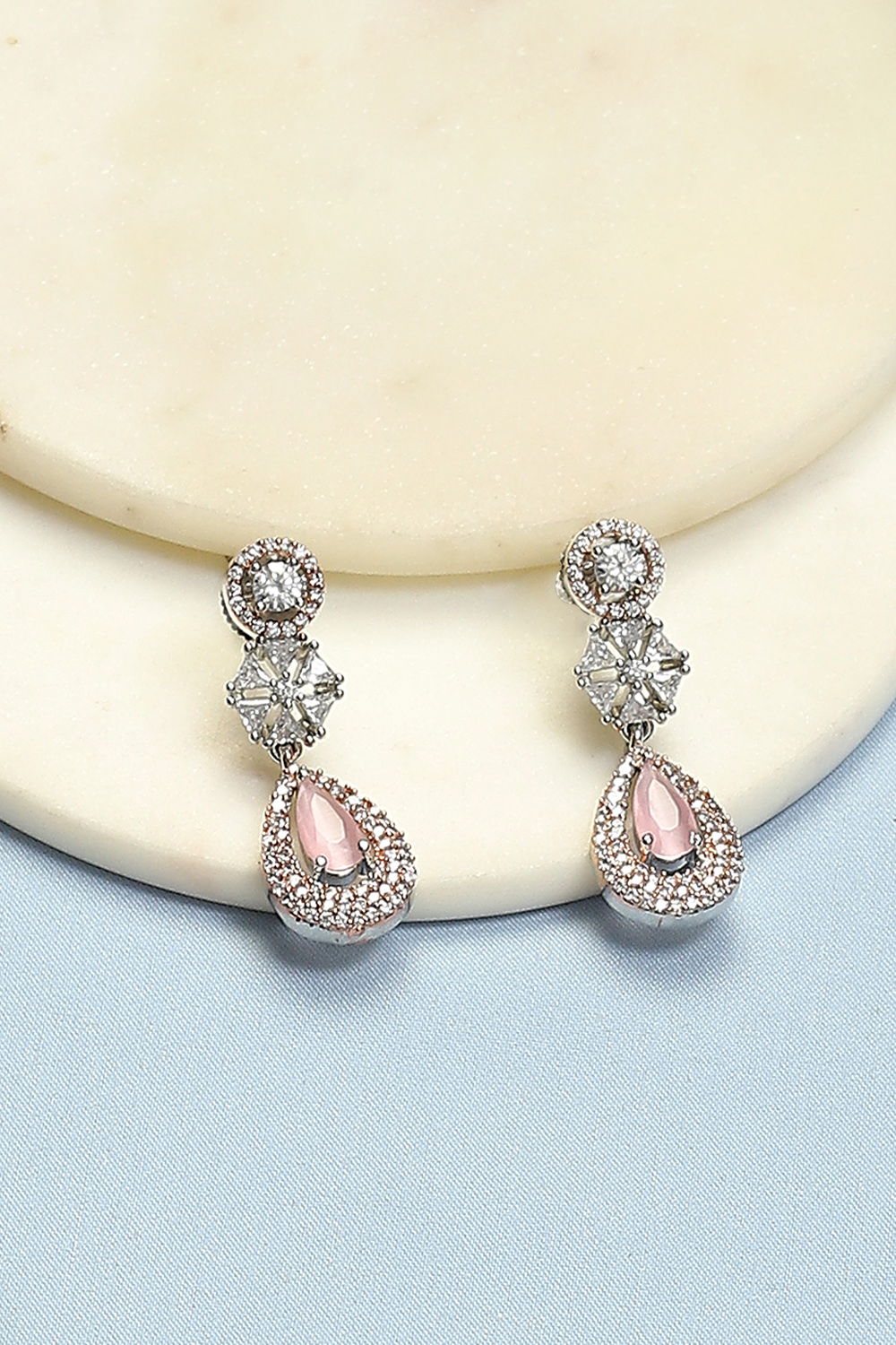 Light Pink Brass Earrings image number 0