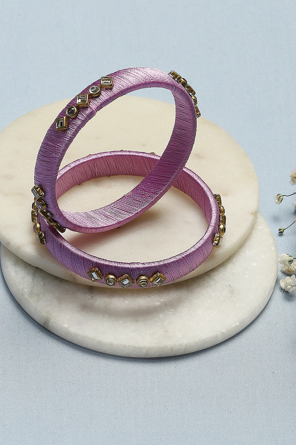 Purple Plastic & Thread Bangles image number 0