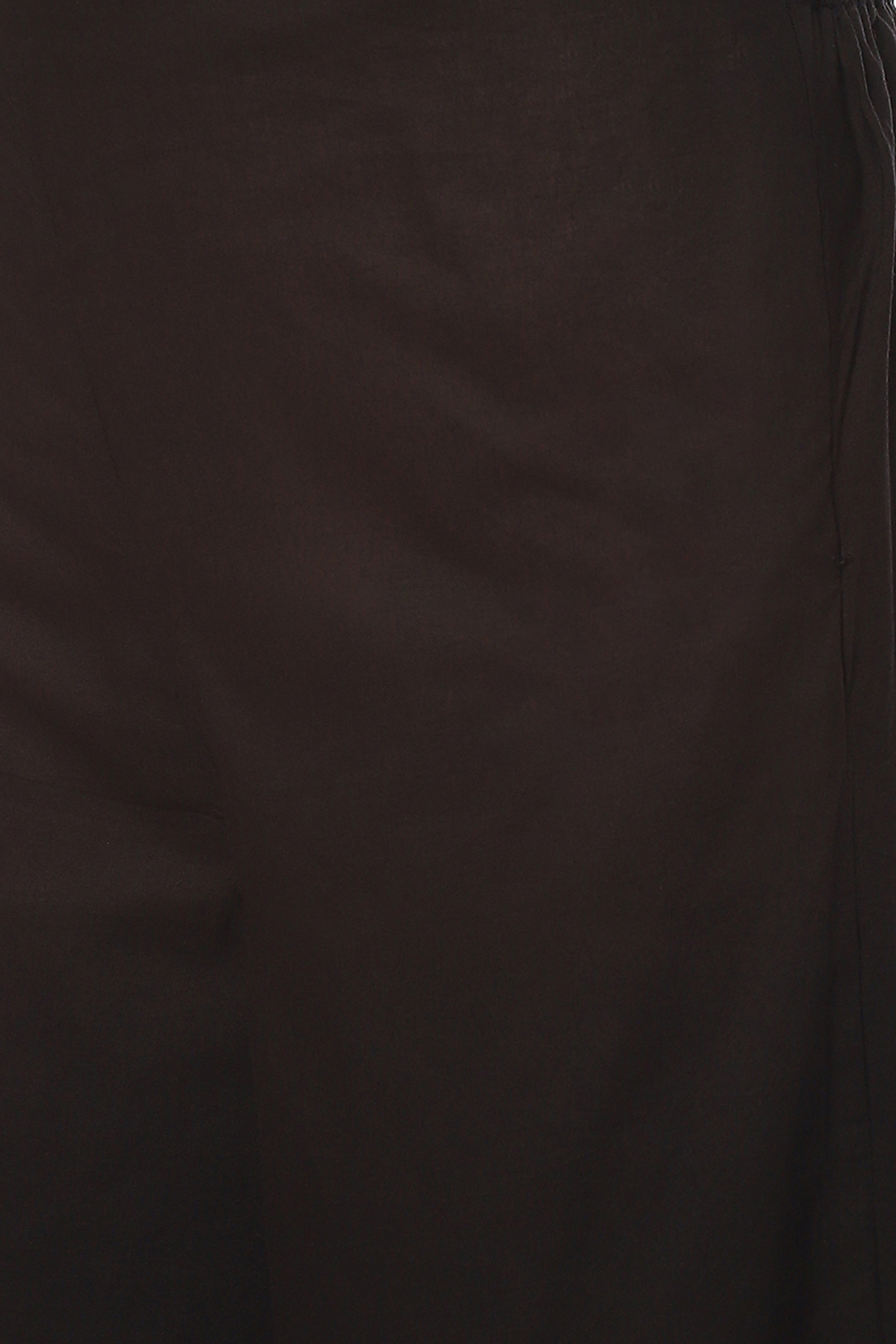 Black Cotton Unstitched Suit Set image number 2