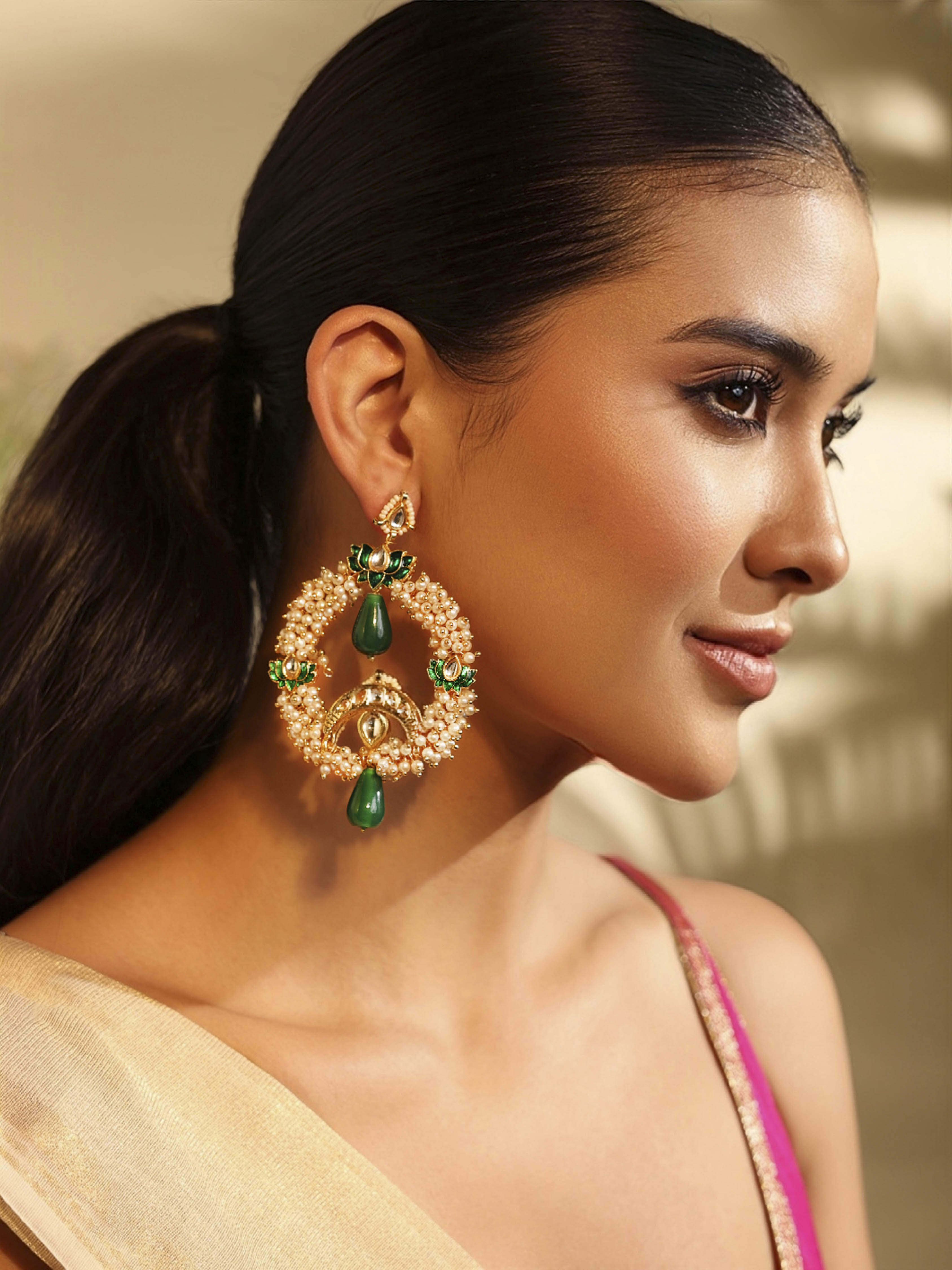 Green Brass Drop & Danglers image number 1