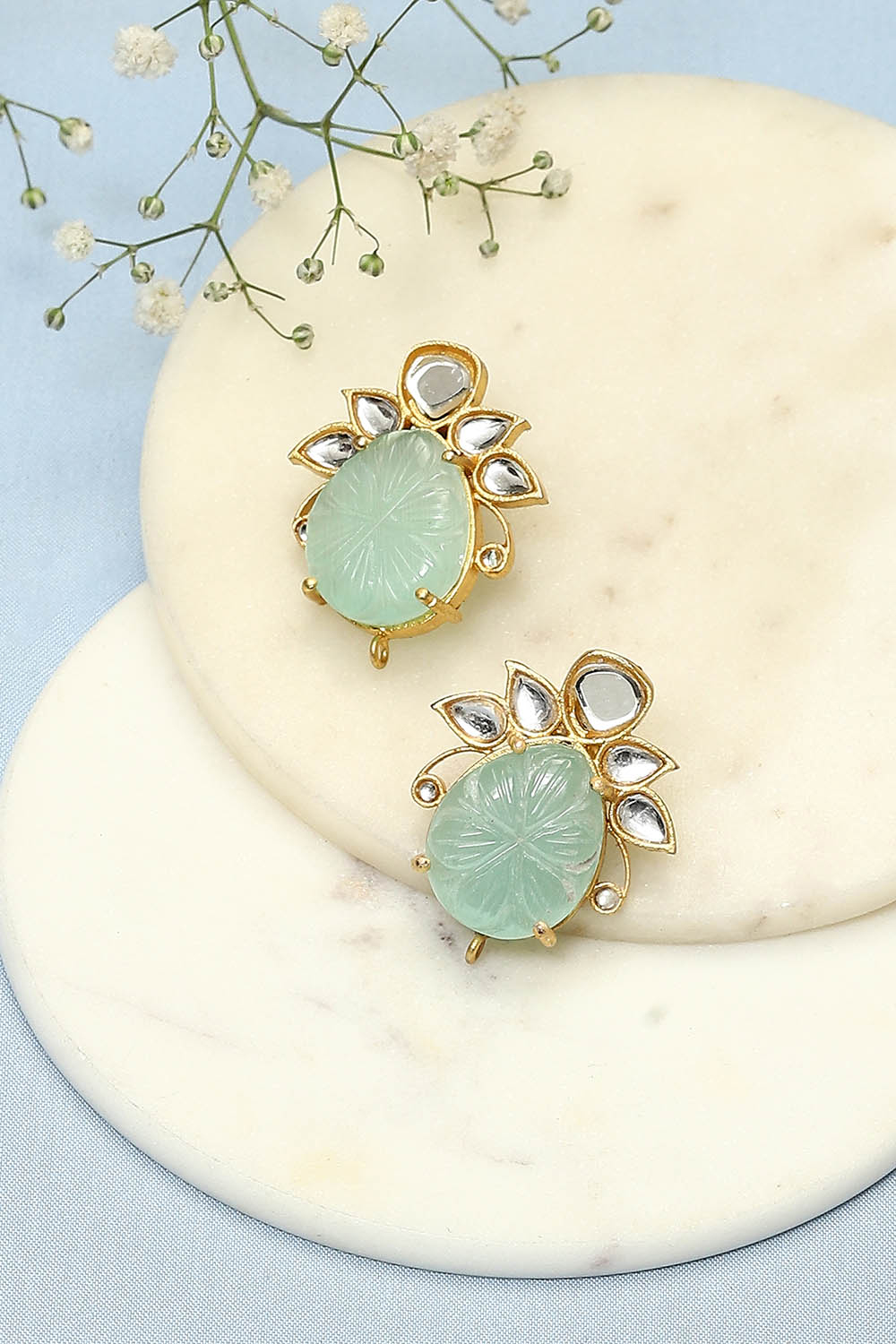 Light Blue Brass Earrings image number 0