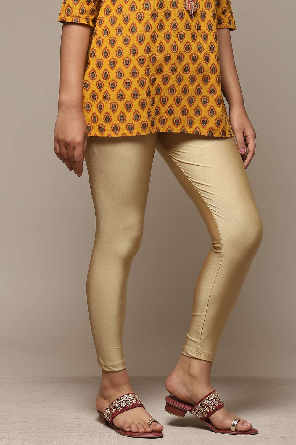 Dull Gold Spandex Leggings