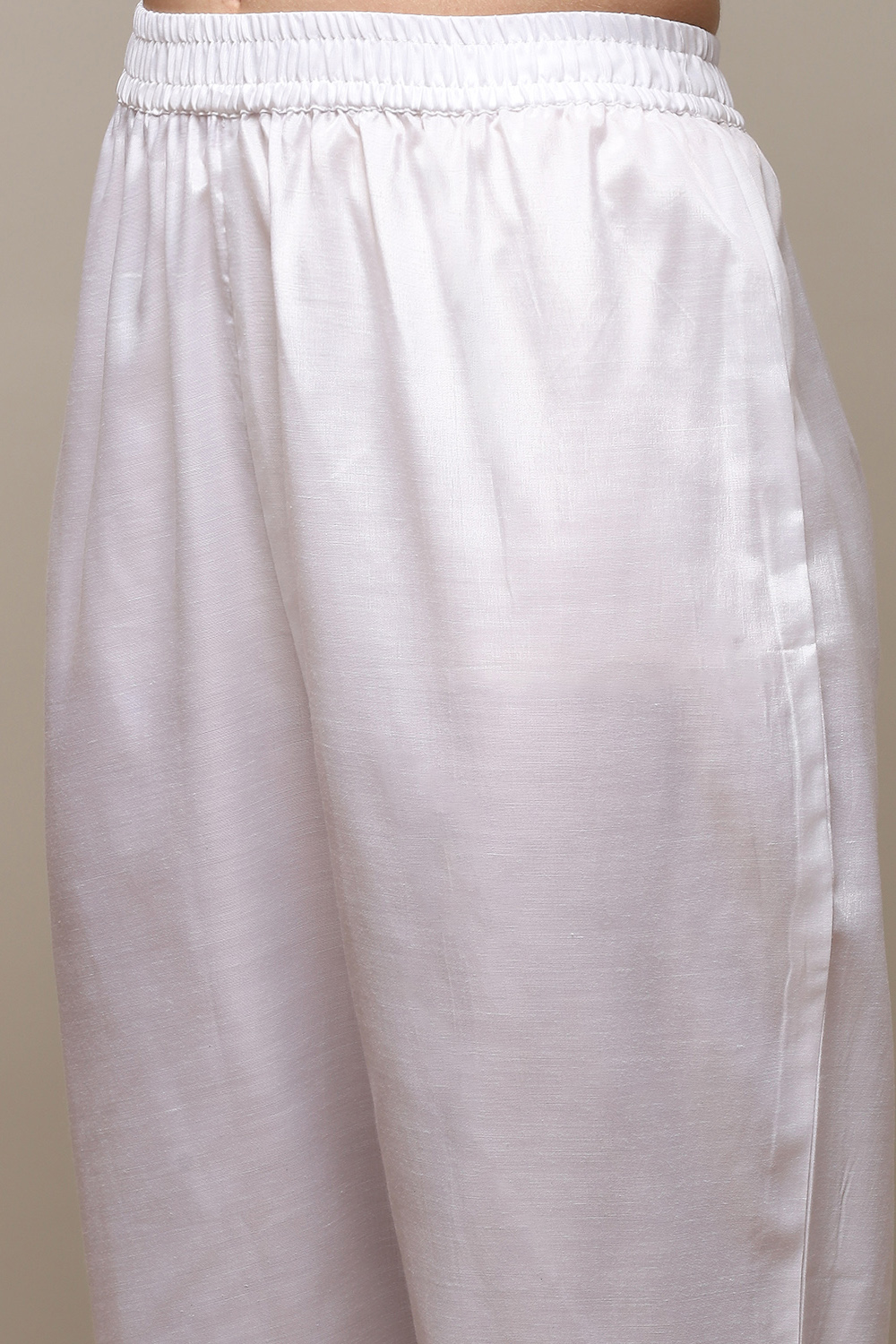 White Chanderi Digital Print Unstitched Suit Set image number 3