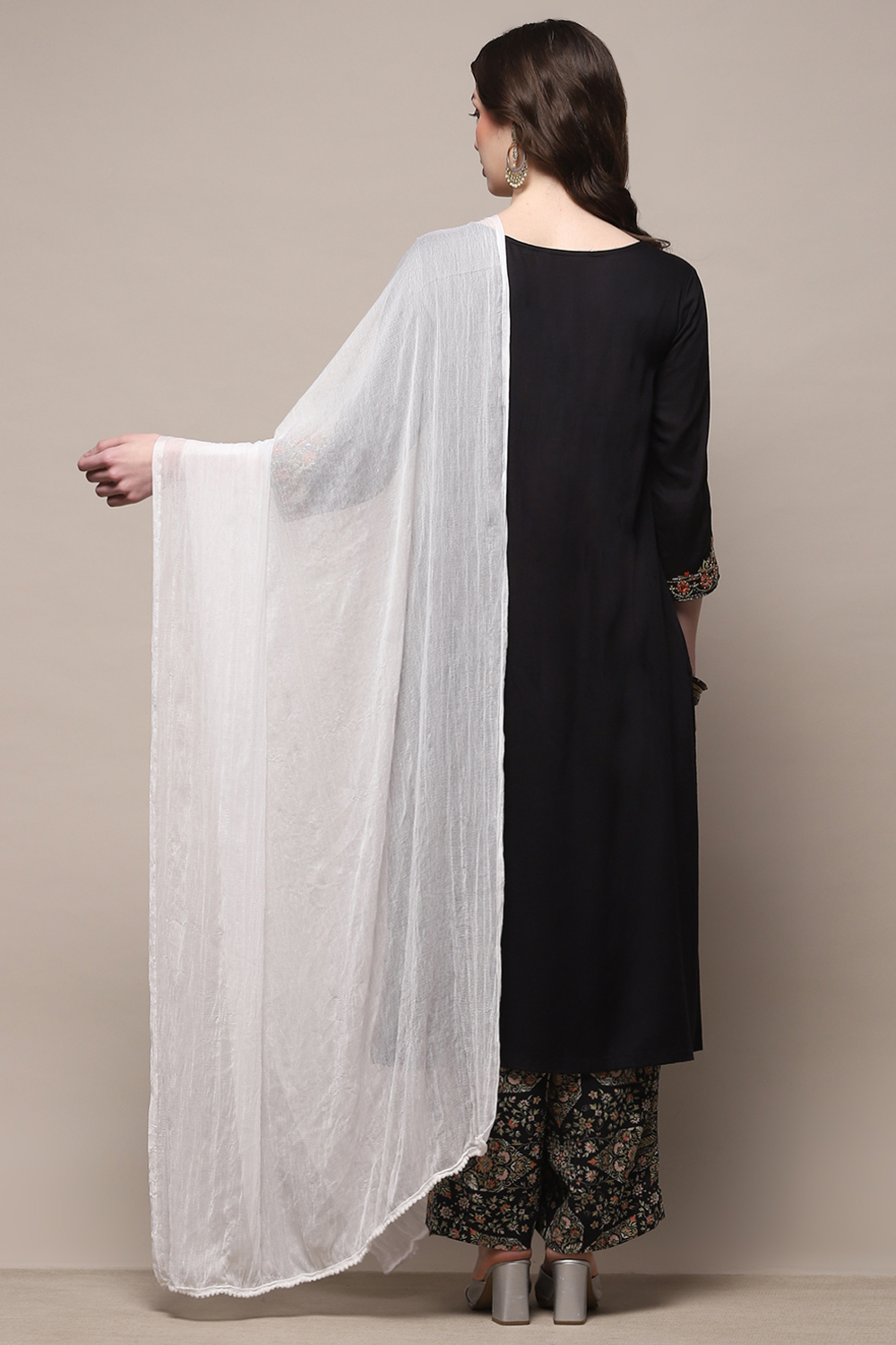 White Poly Chiffon Dupatta image number 2