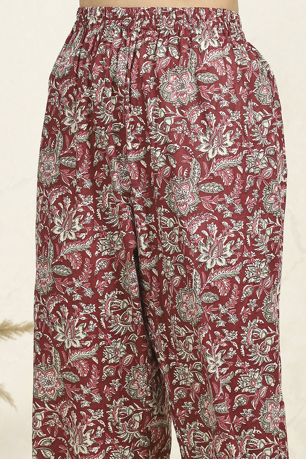 Blue Cotton Unstitched Suit Set image number 3