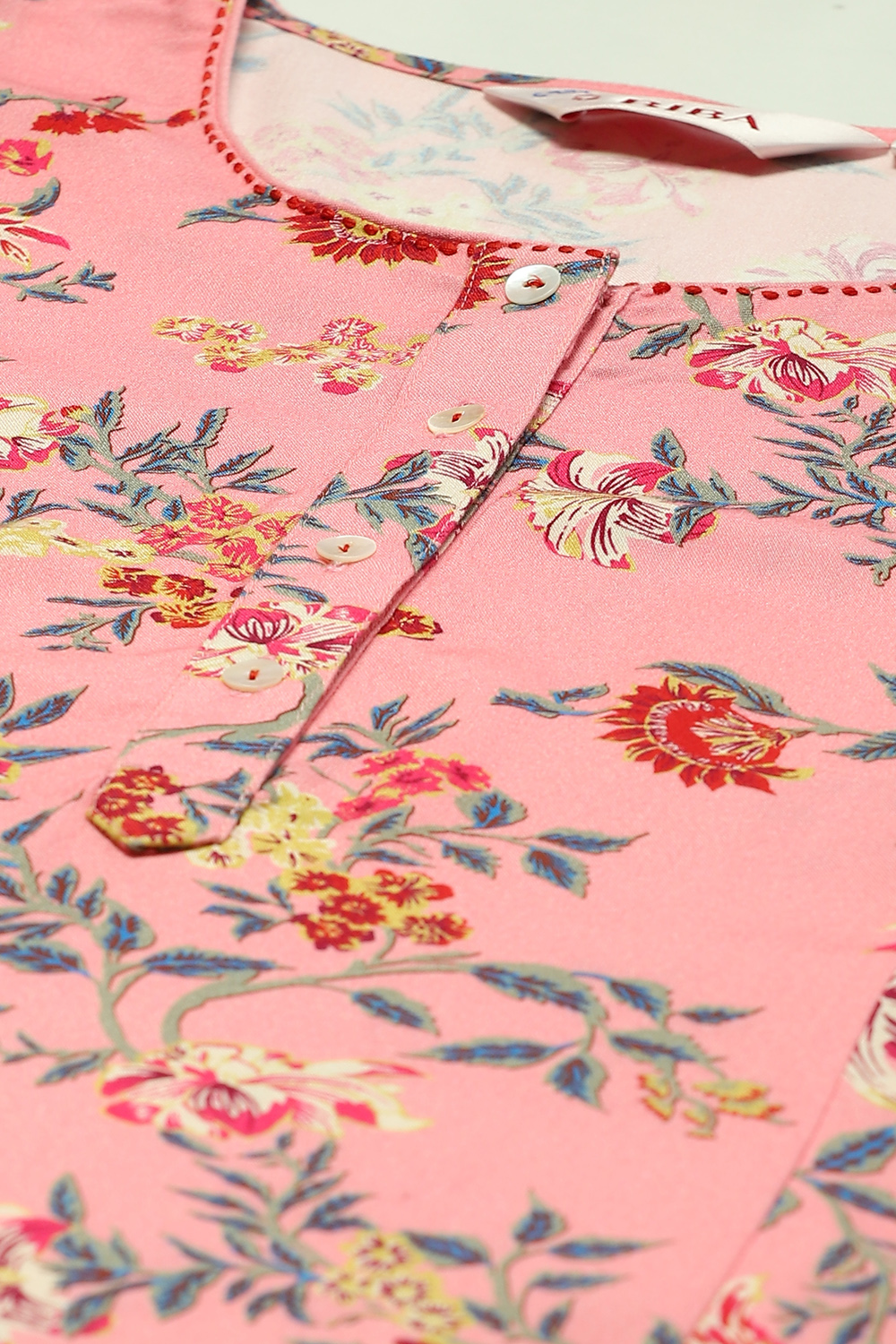 Pink Viscose A-Line Kurta Palazzo Suit Set image number 1